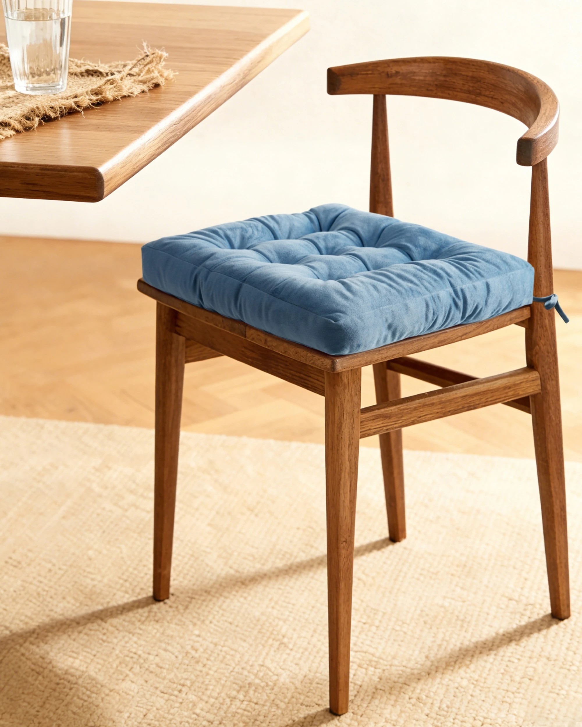 3 Cadence & Co. Vivienne Velvet Seat Cushion 4 Pack - Mineral Blue, 3 of 7