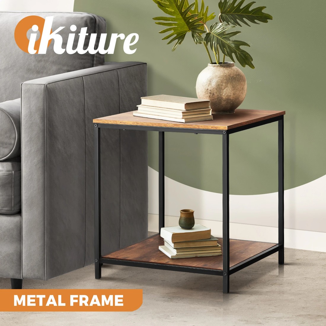 2 Oikiture Side End Table Coffee Table Bedside Shelf 2-tier
 - Multi, 2 of 8