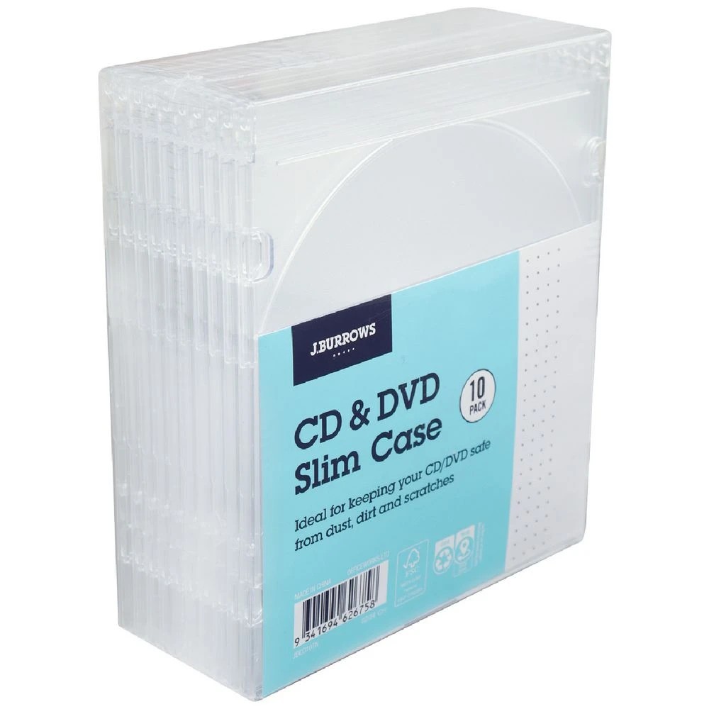 2 J.Burrows Slim CD Case Clear 10 Pack, 2 of 6