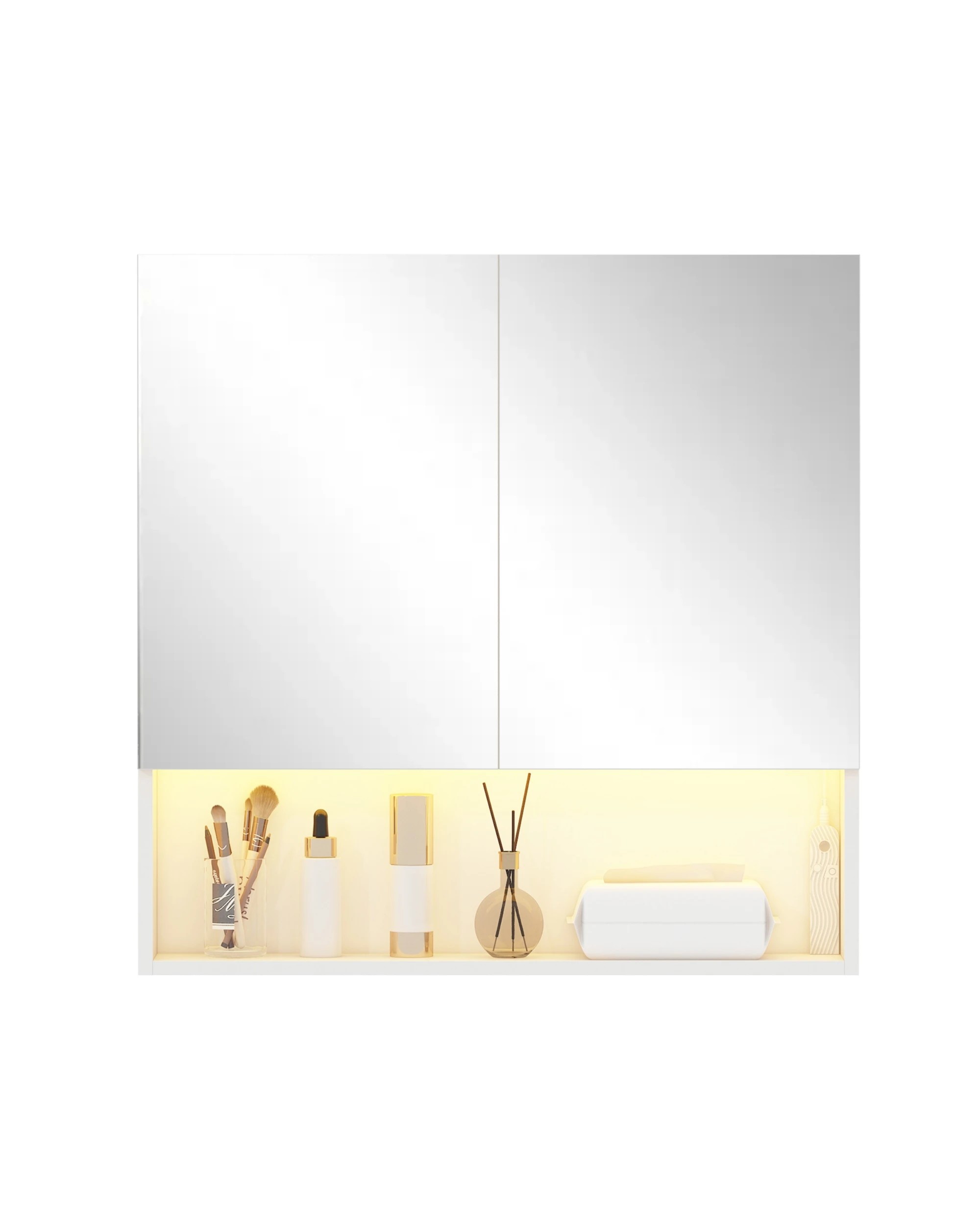 6 Advwin 750 x 750mm Cabinet LED Medicine Storage Unit Mirror Shaving Cupboard w/ Motion Sensor Light, 6 of 10