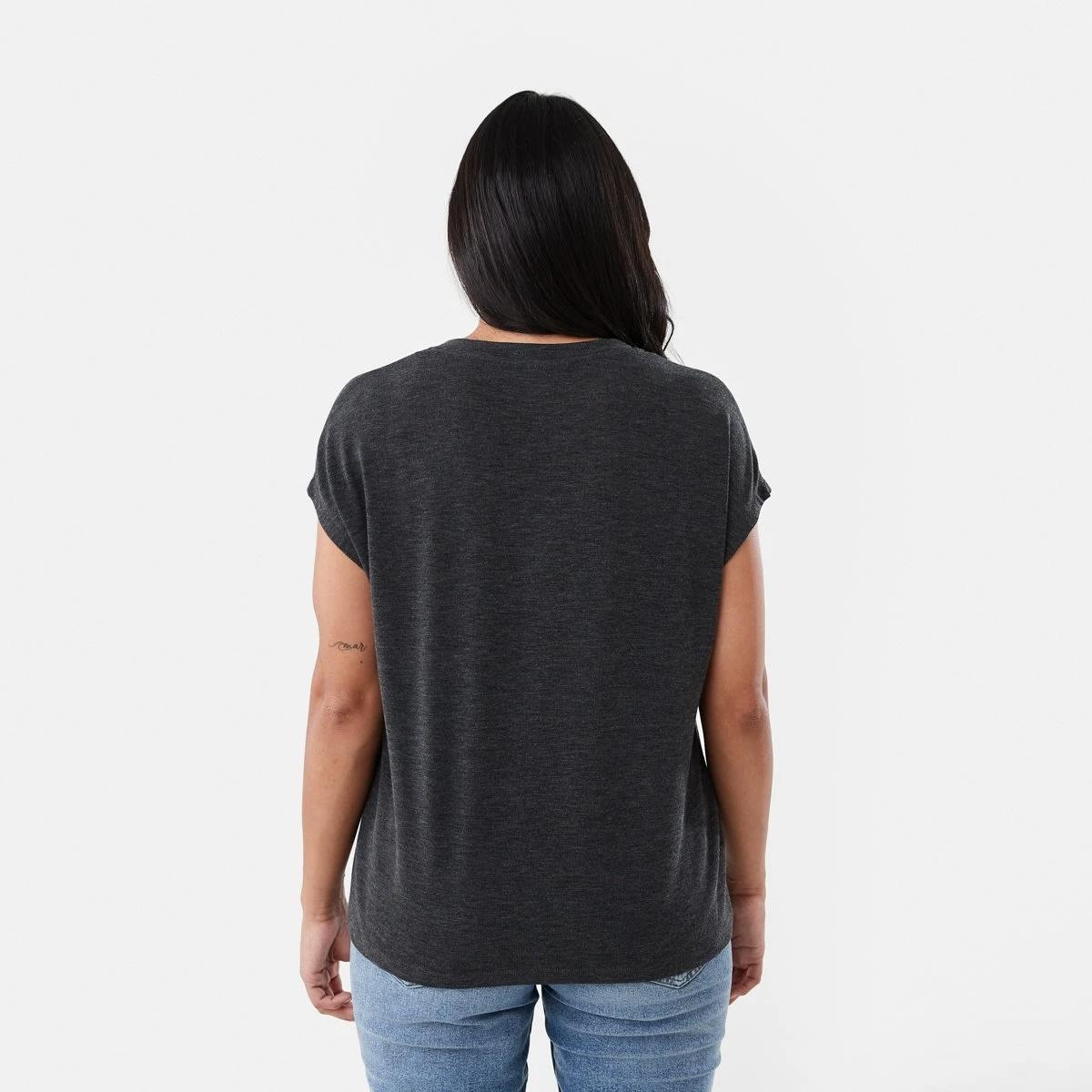 3 Short Sleeve Warm Handle V-Neck Top Gry Chmrle, 3 of 5