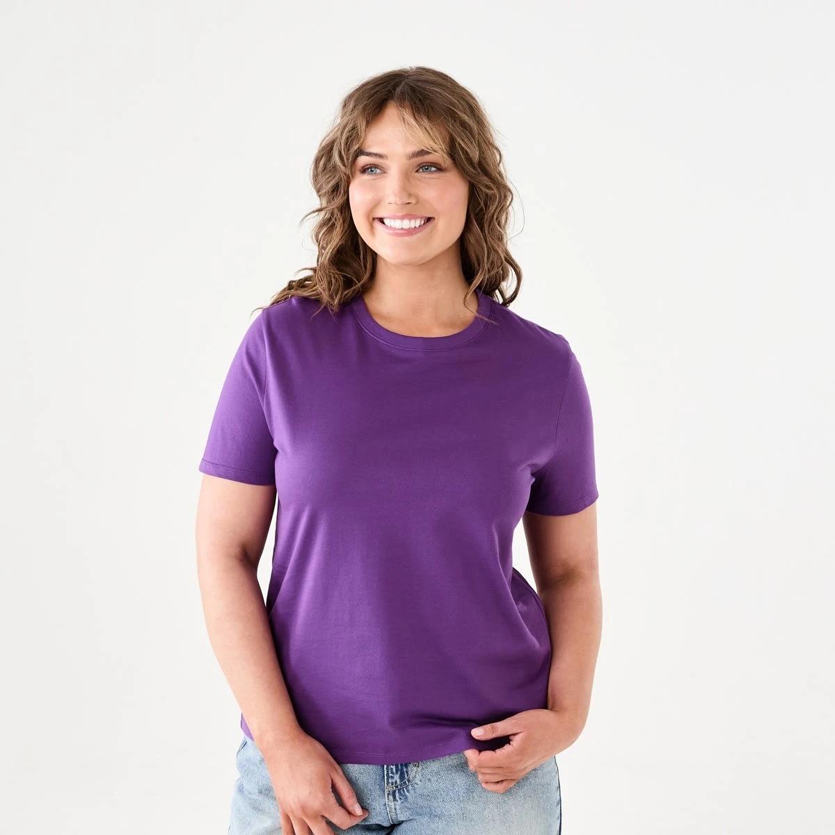 1 Short Sleeve Australian Cotton T-shirt PURPLE, 1 of 5