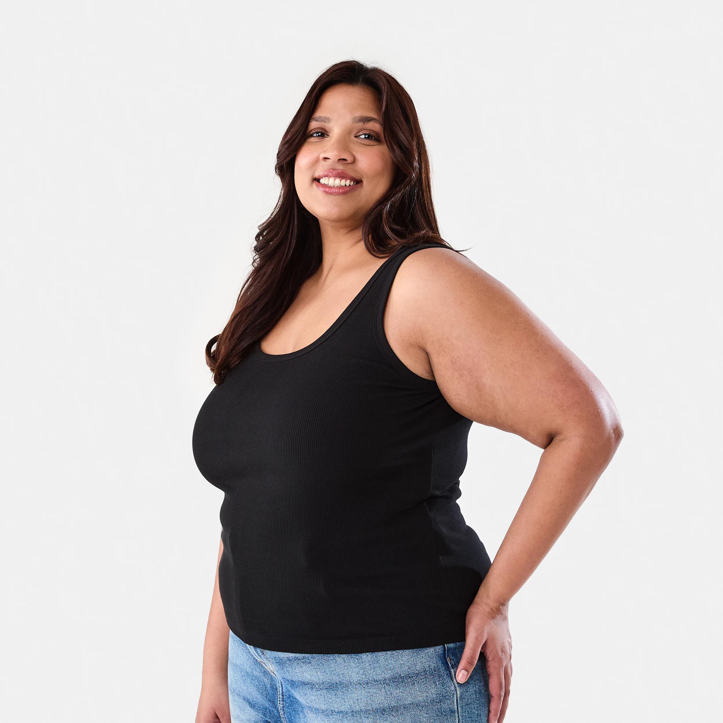 2 Curve Sleeveless Rib Tank Black, 2 of 6