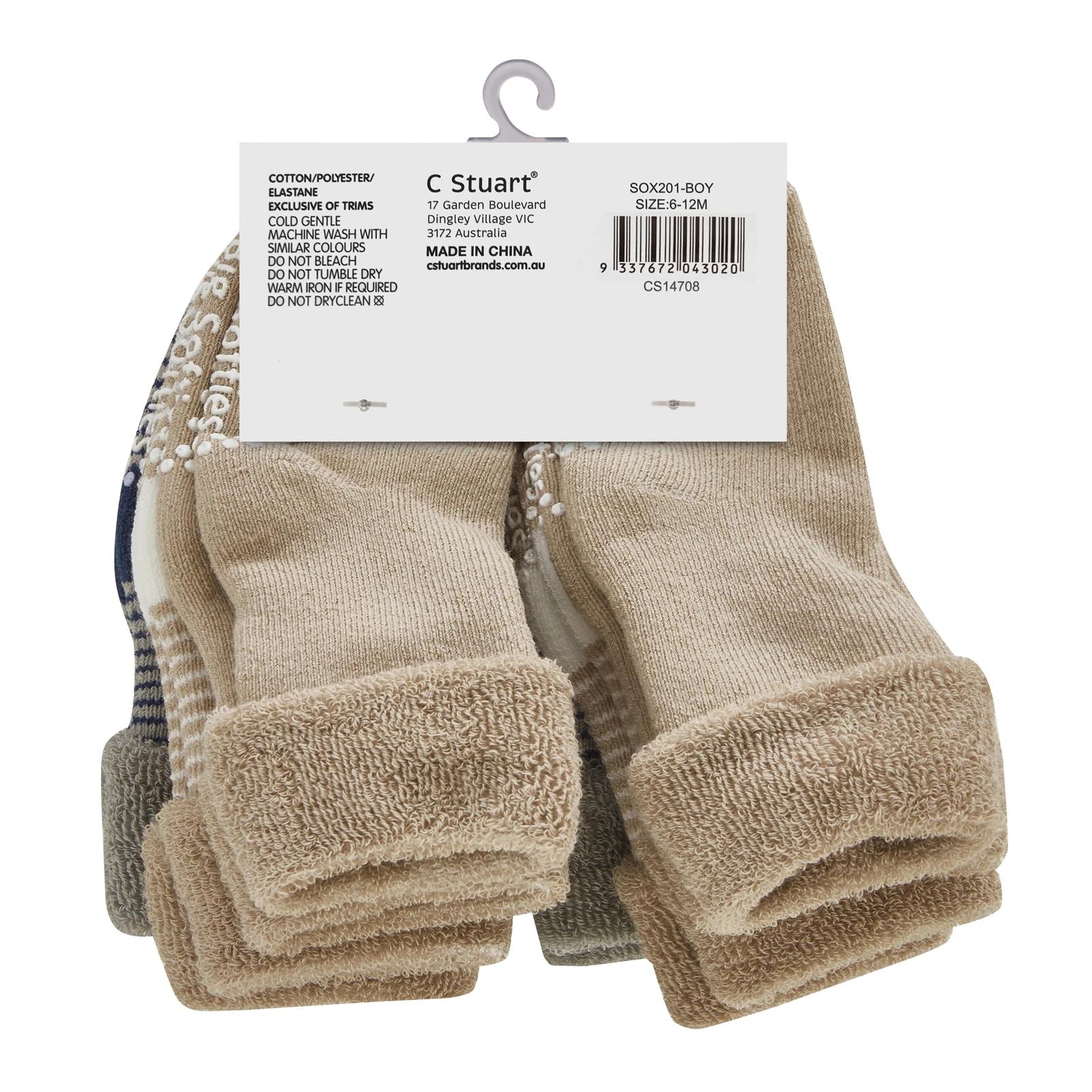 3 Big Softies 8-Pack Anti-Slip Terry Socks Boy 0-6M , 3 of 4