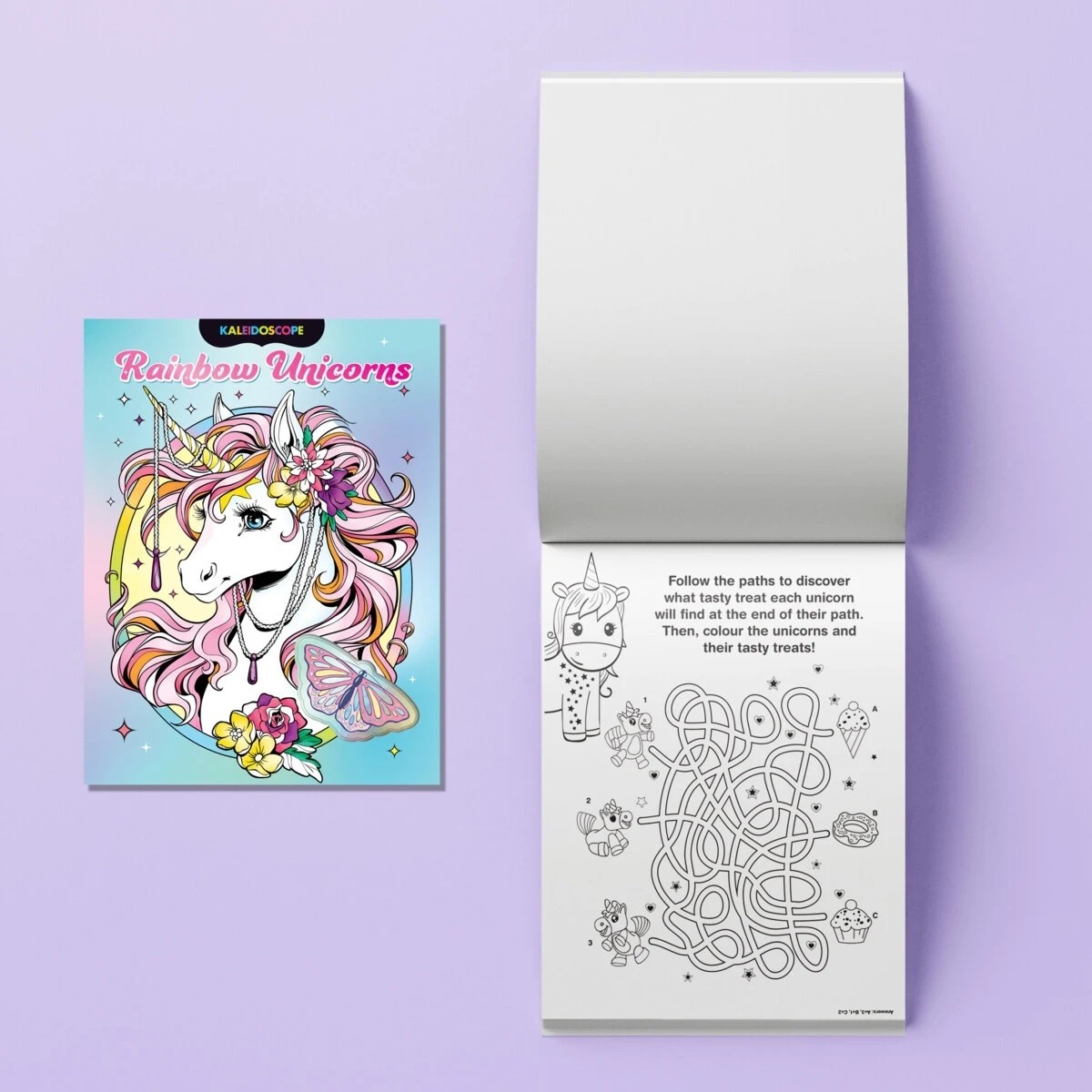 3 Kaleidoscope Rainbow Unicorns Colouring Kit - Book, 3 of 5