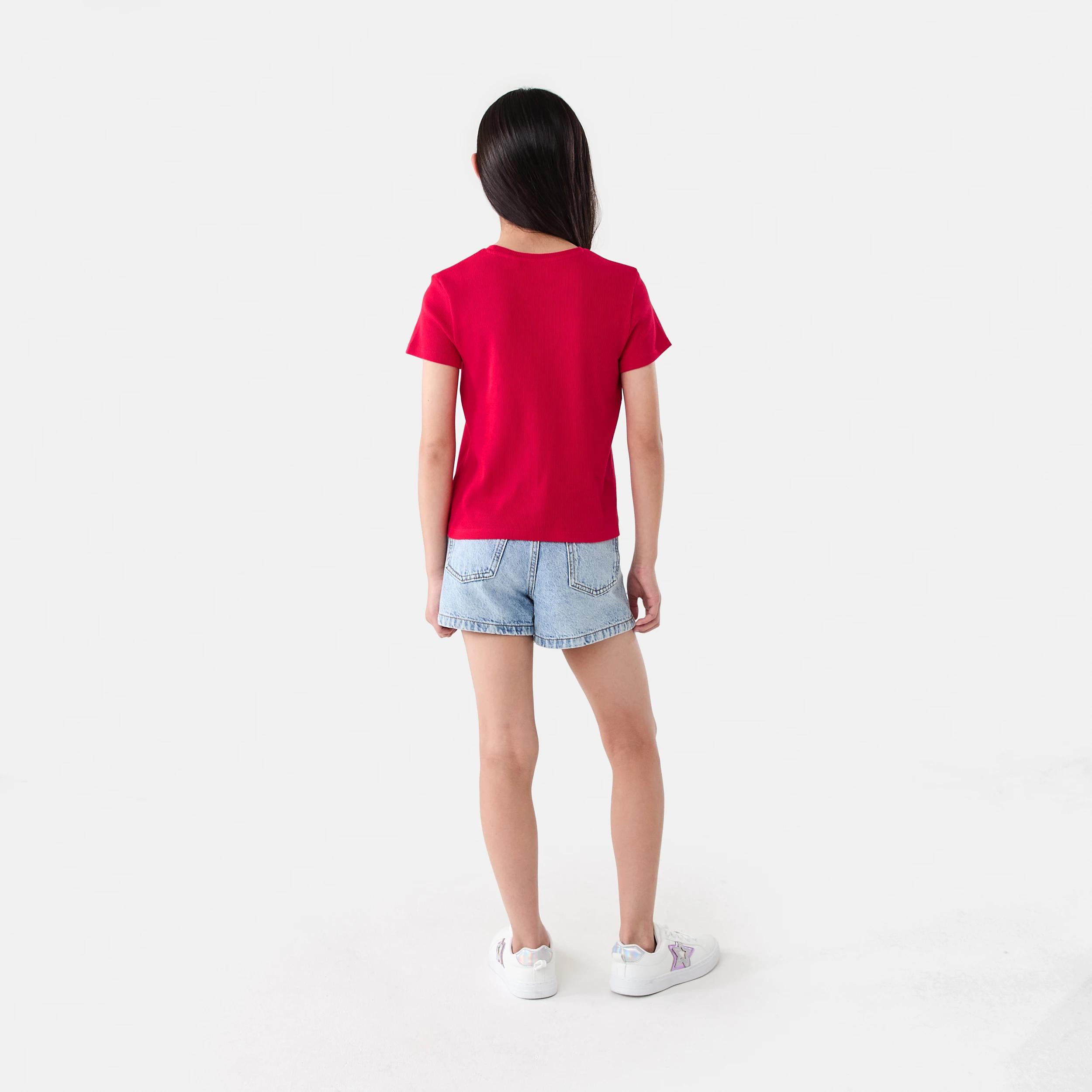 6 Short Sleeve Rib Top Lolli Red, 6 of 6