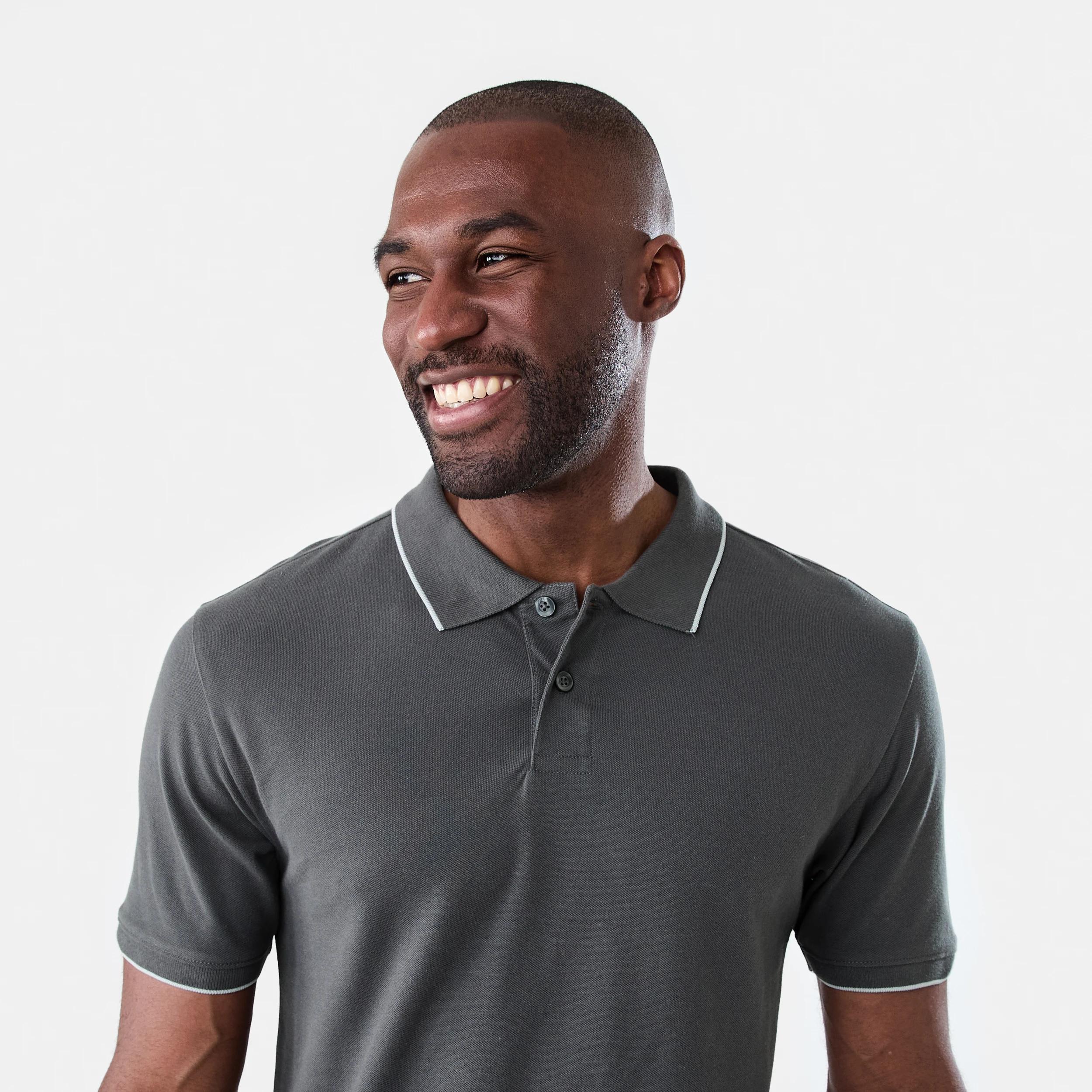 4 Pique Polo Shirt SLATE GREY, 4 of 5