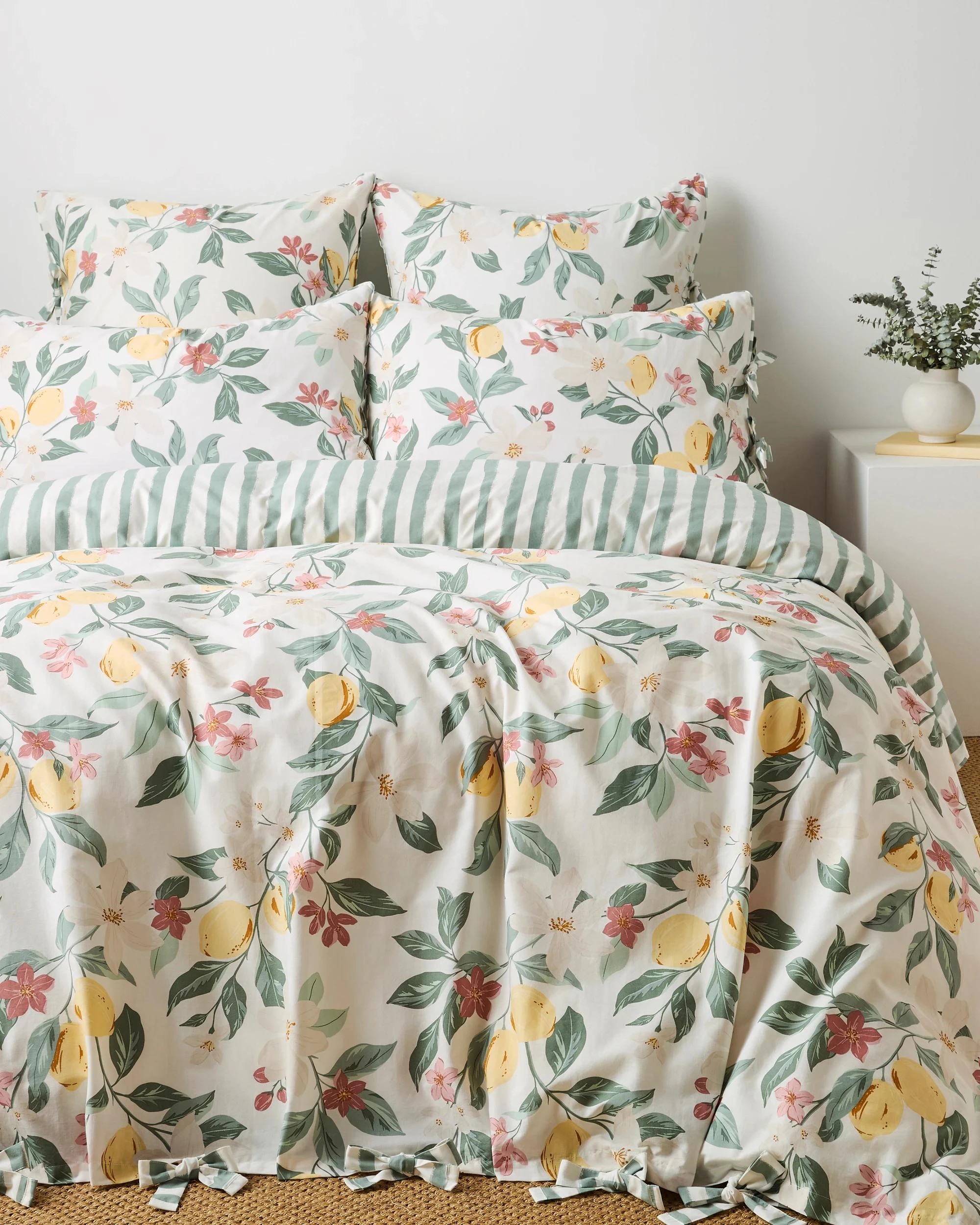 1 Target Lucia Lemon Floral Australian Cotton Quilt Cover Set - Super King Bed - Yellow, 1 of 3