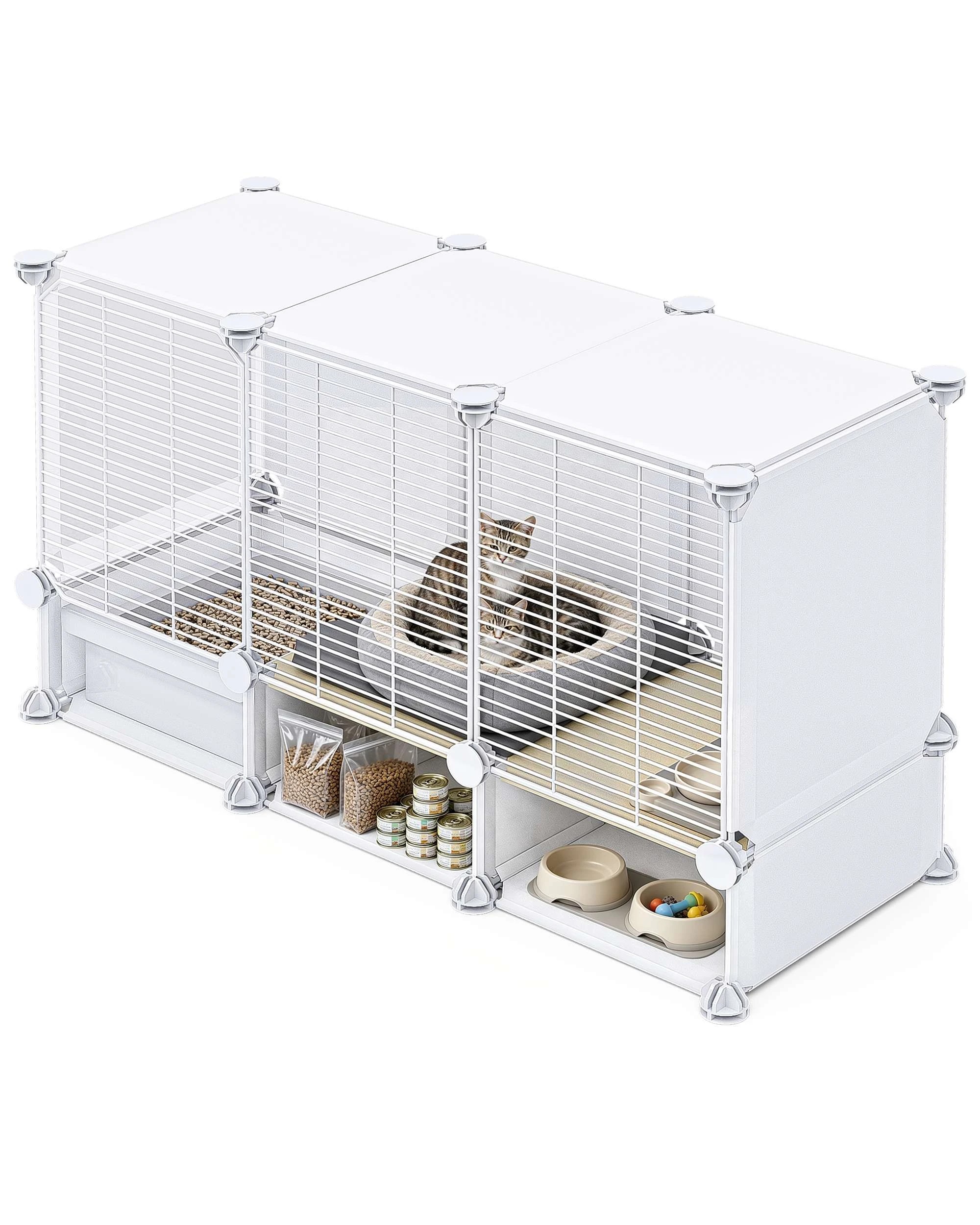 2 Advwin Cat Cage with Cat Litter Box DIY Cat Enclosures Cat Condo House, 2 of 5