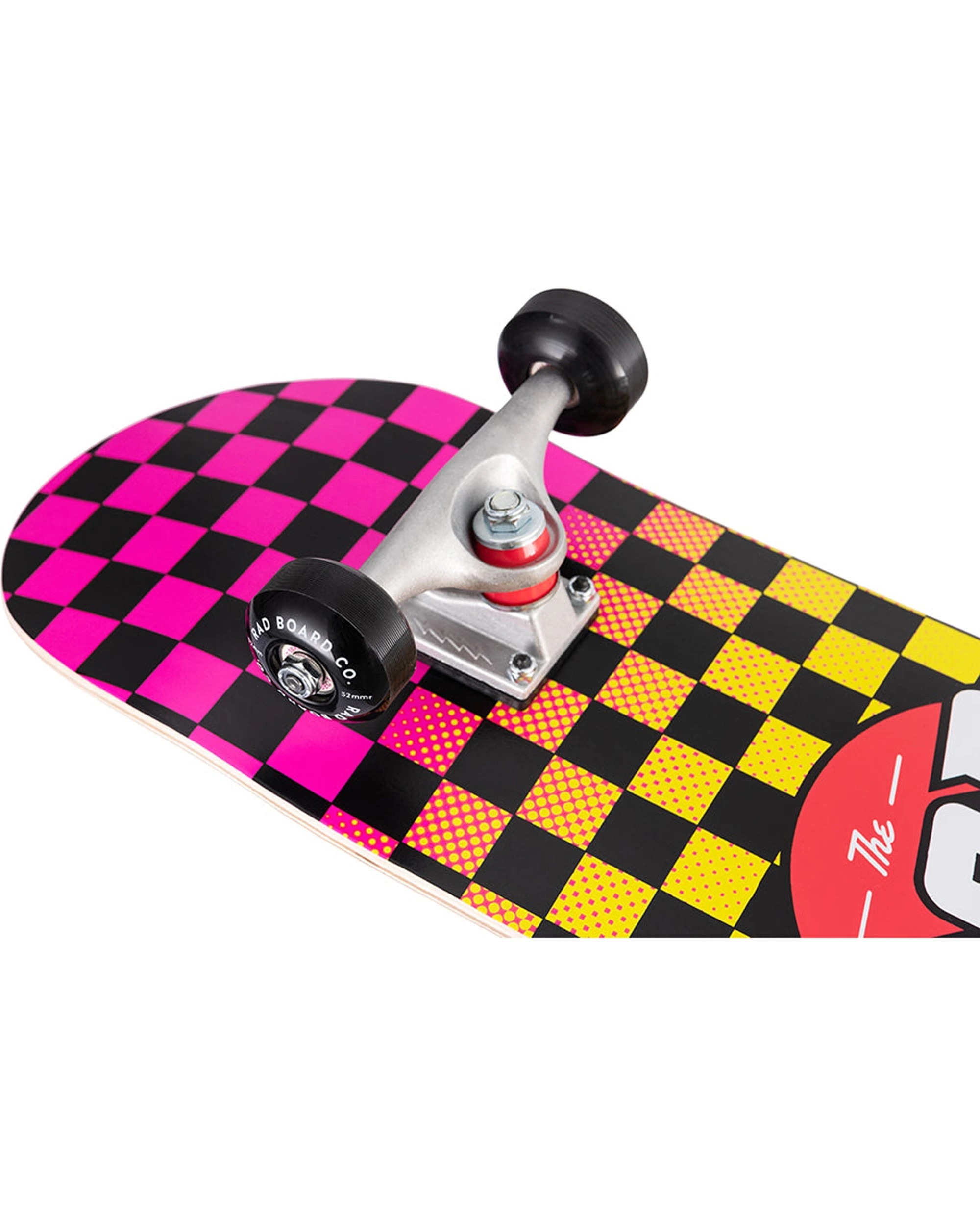 2 Rad Board Co Complete Skateboard Dude Crew Checker Neon Fade Deck Width 7.7" - Multi, 2 of 2