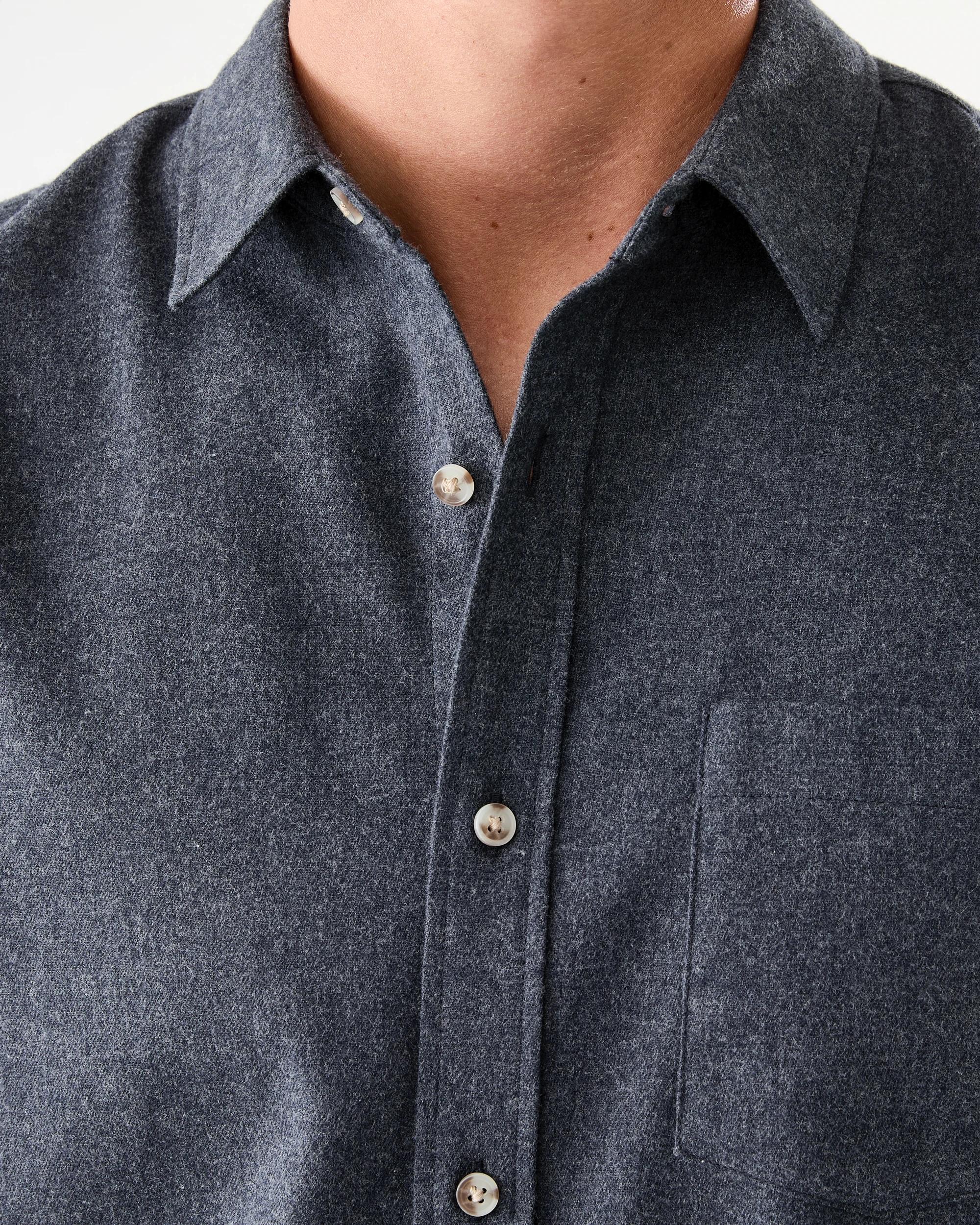 3 Long Sleeve Brushed Shirt Blu Marle, 3 of 8