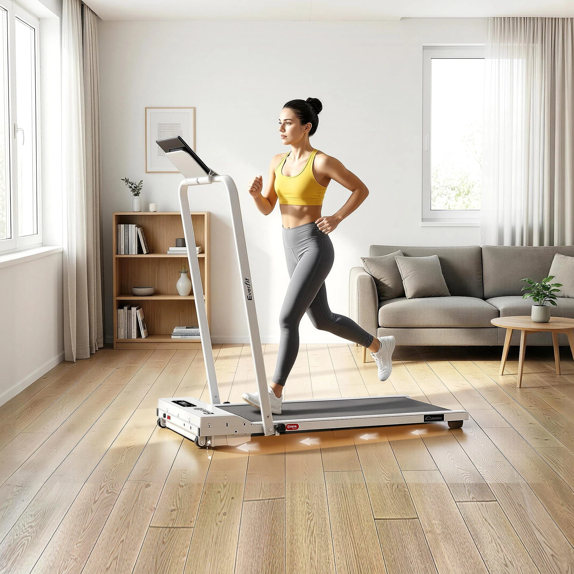 7 Everfit 3 in 1 Walking Pad Treadmill 12% Incline Foldable Under Desk Treadmills for Home Gym - White, 7 of 9