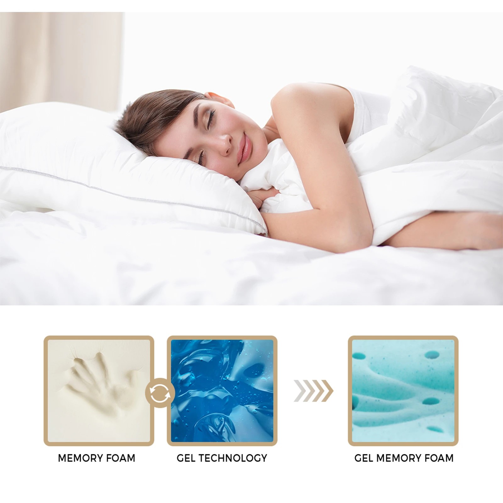 5 Bedra Bedding Queen Mattress Cool Gel Foam Pocket Spring 34cm With Pillows
 - Multi, 5 of 10