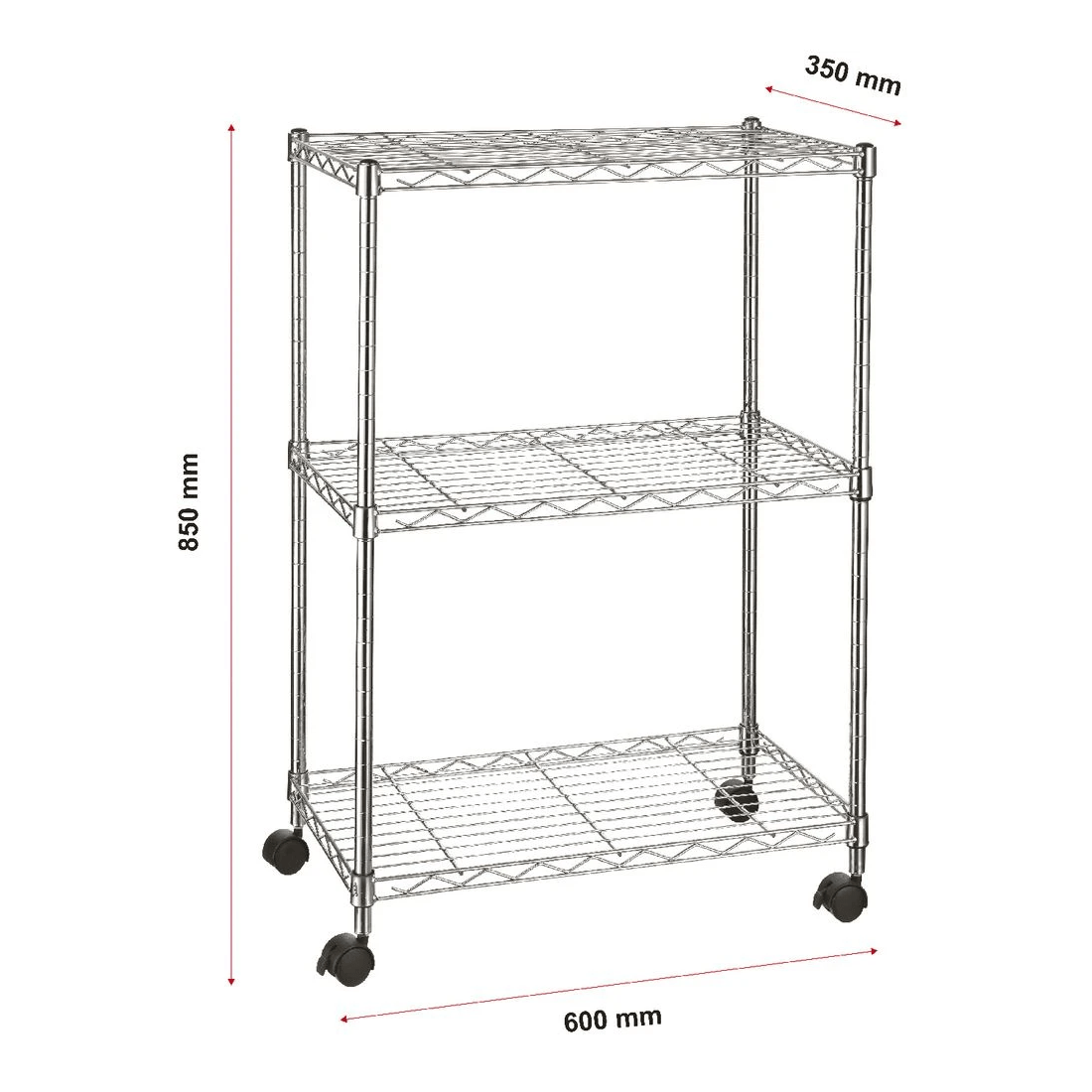 3 3 Tier Wire Shelving Unit, 3 of 7