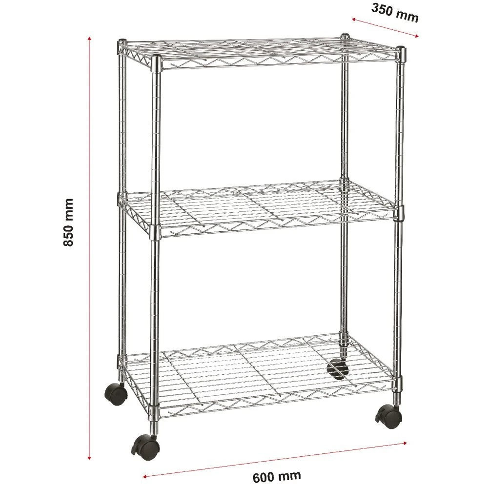 3 3 Tier Wire Shelving Unit Shelves Home Office Storage, 3 of 7