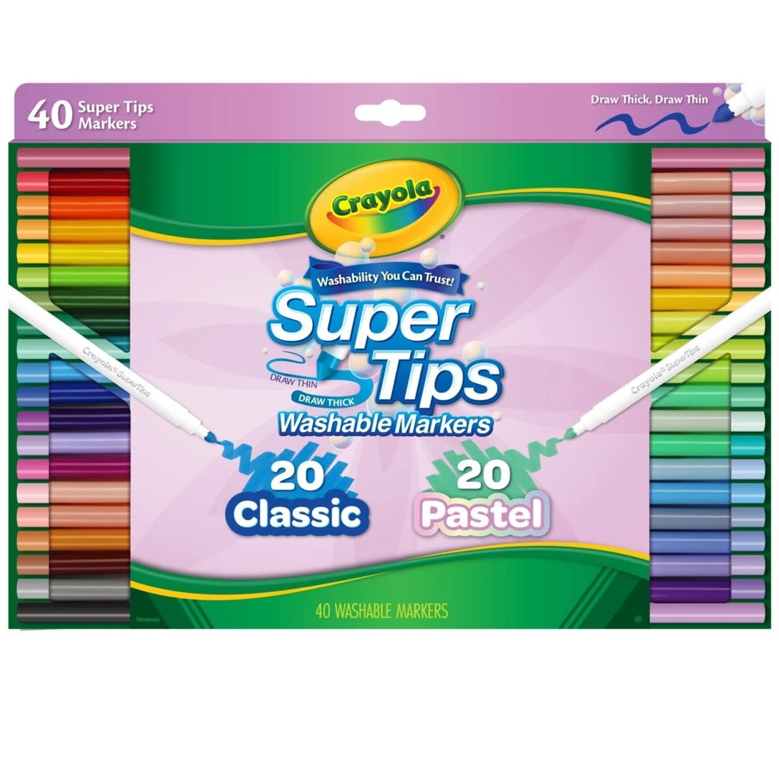 1 40 Pack Crayola SuperTips Washable Markers, 1 of 2