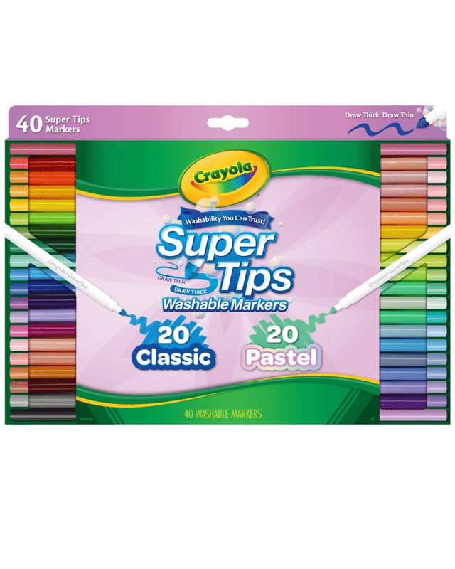 40 Pack Crayola SuperTips Washable Mar