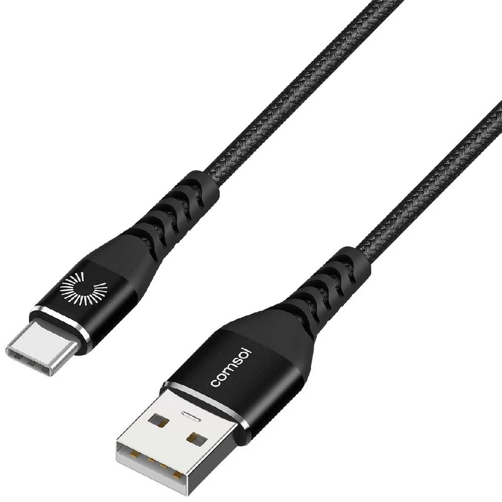 1 Comsol Kevlar USB-A to USB-C Cable 1.2m Black, 1 of 7