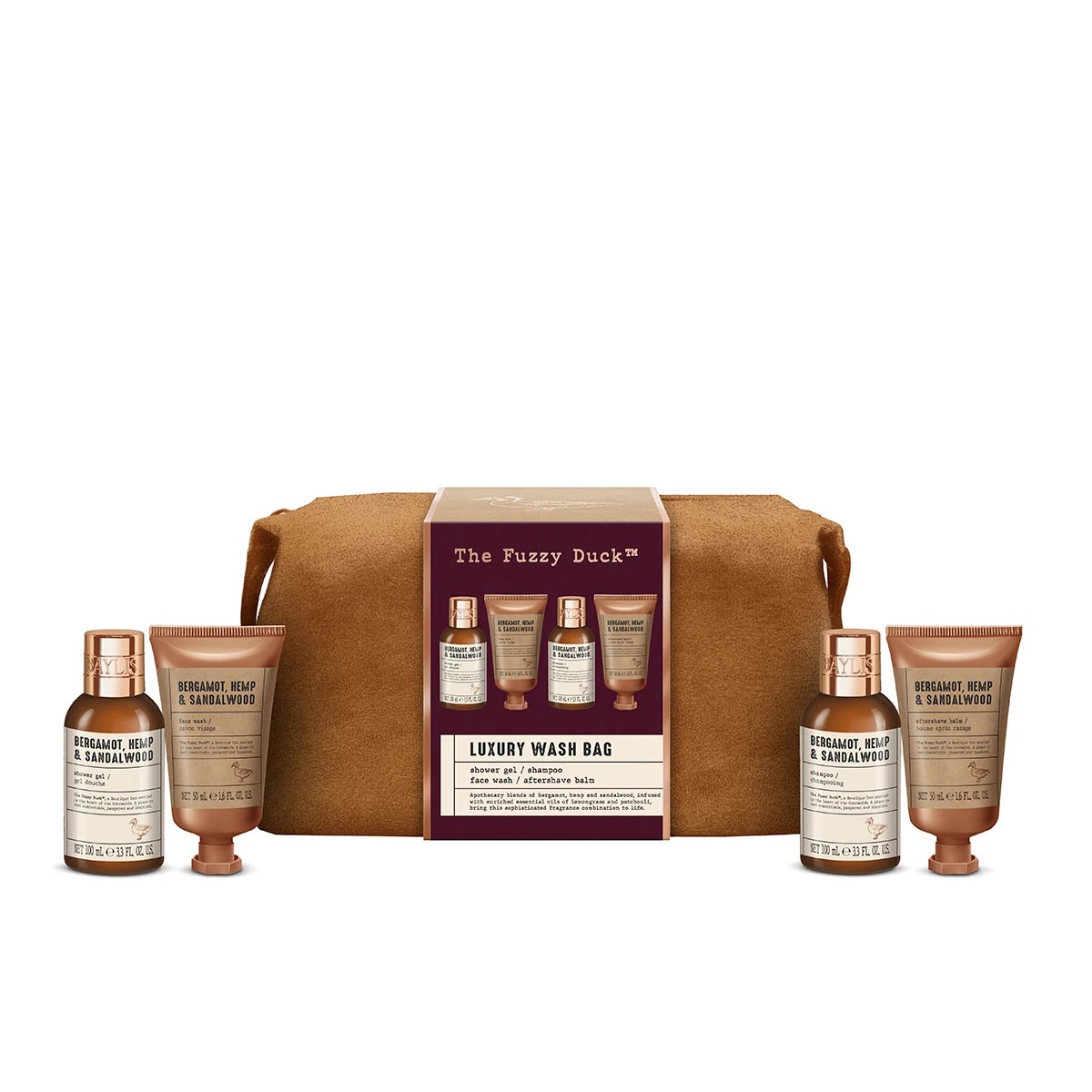 2 Baylis and Harding The Fuzzy Duck Luxury Wash Bag Set - Bergamot, Hemp and Sandalwood, 2 of 4