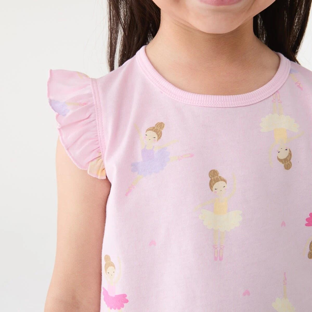 4 Short Sleeve Jersey Pyjama Set PINK BALLERINAS, 4 of 7