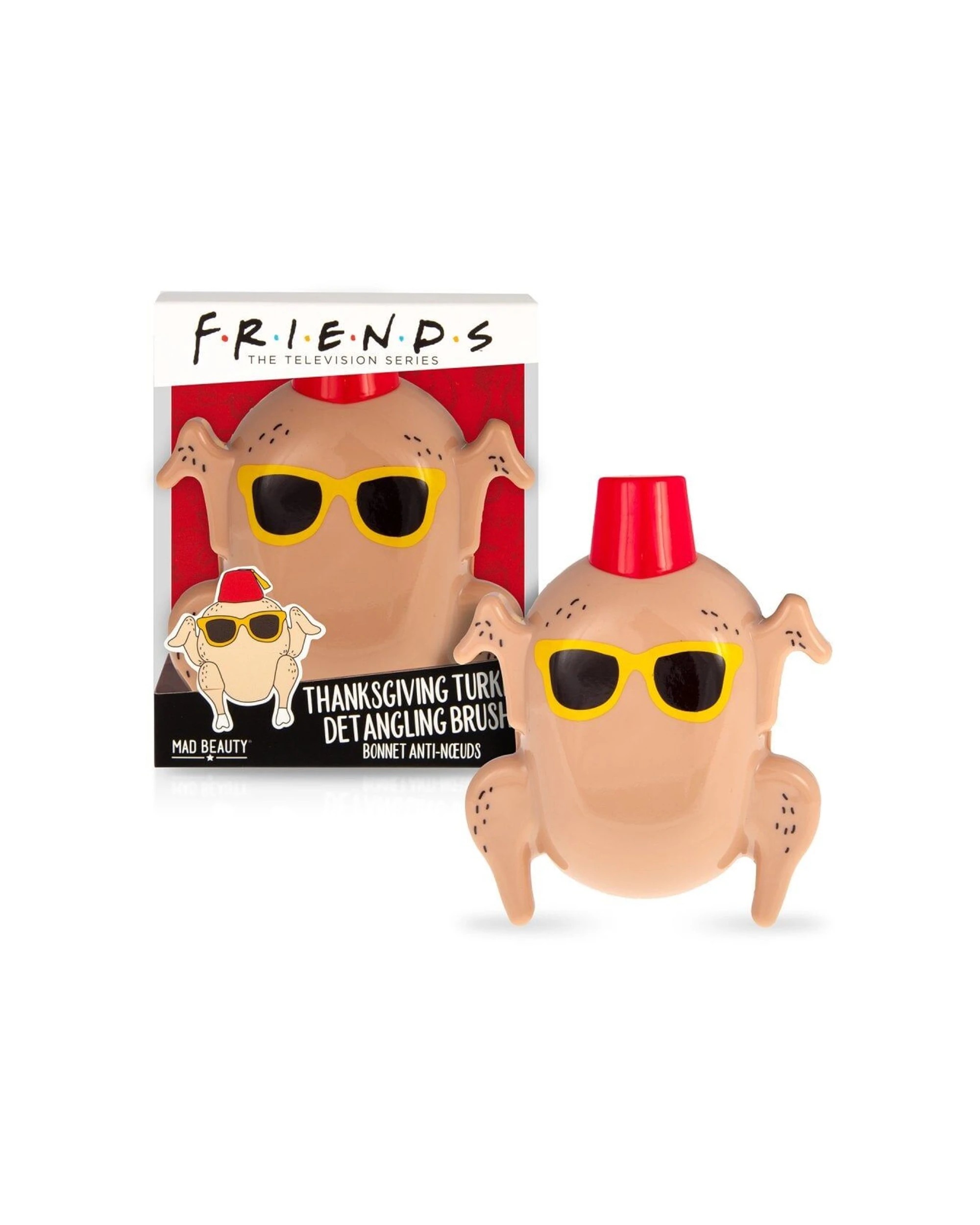 2 Warner Bros Friends Thanksgiving Detangling Tamer Hair Brush Turke - Beige, 2 of 4