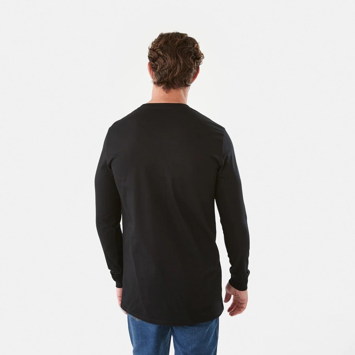 3 Long Sleeve Longline T-shirt Black, 3 of 5