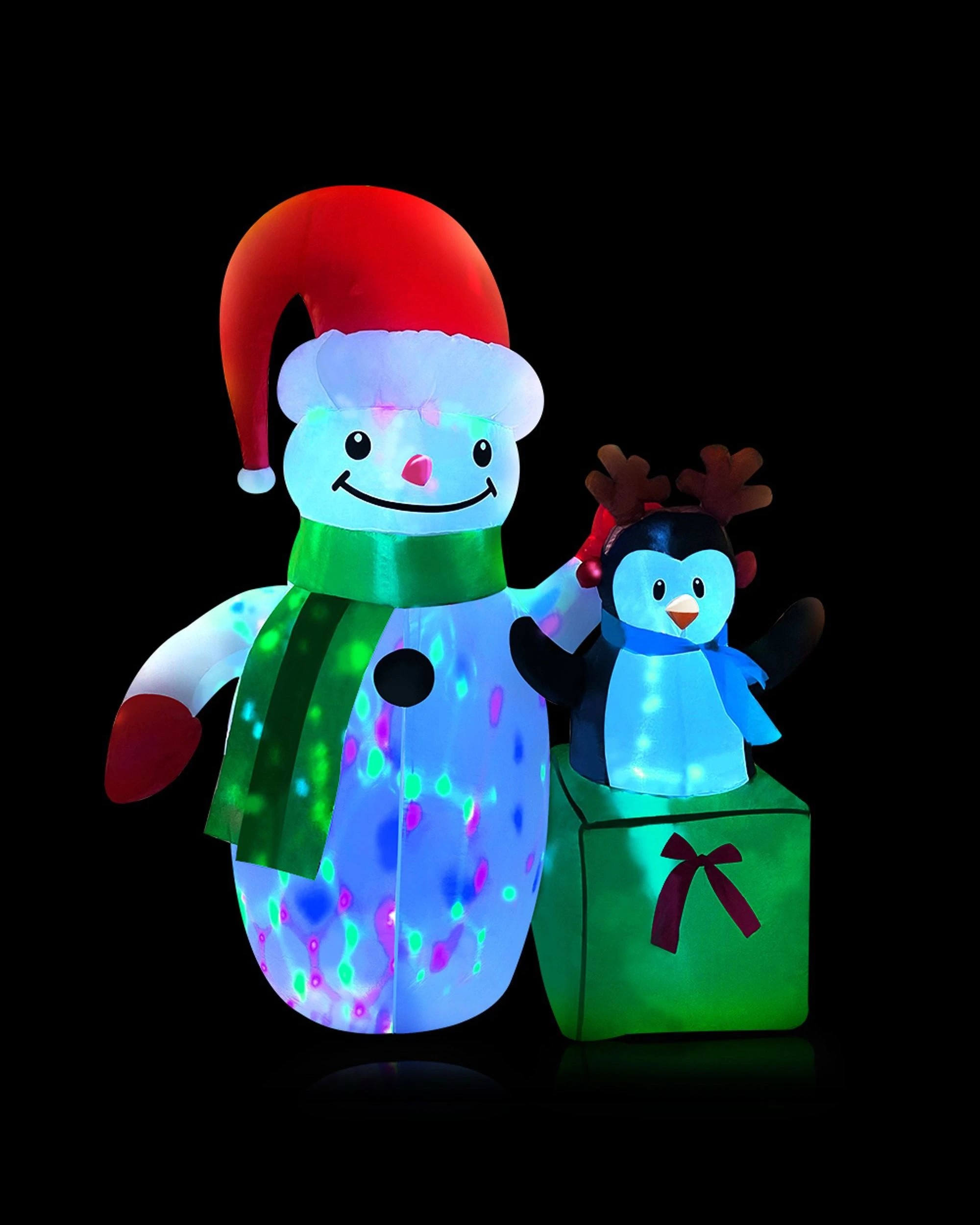 1 Jingle Jollys Christmas Inflatable Snowman 1.8m Illuminated Decorations
 - White, 1 of 3