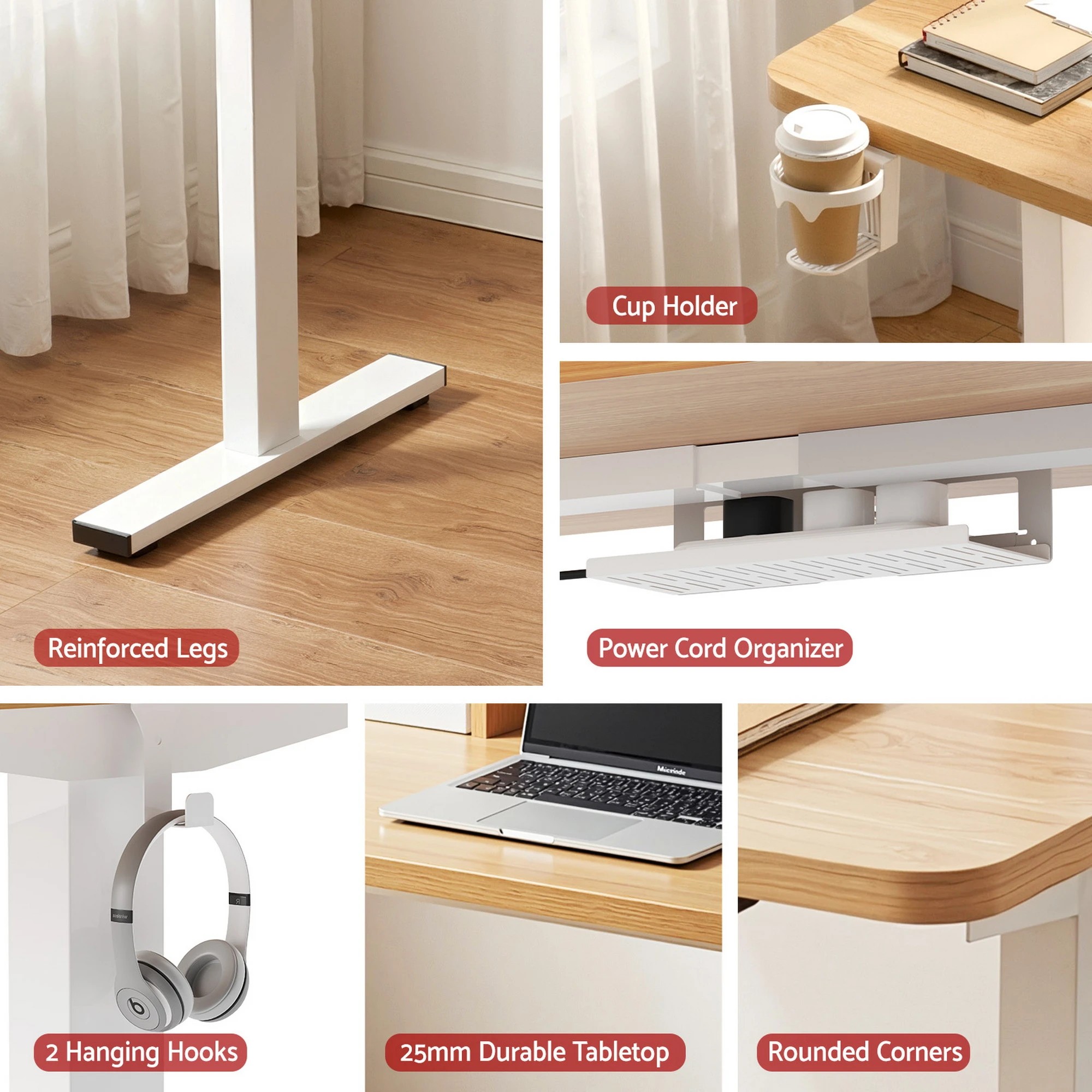 6 Artiss Electric Standing Desk Height Adjustable Sit Stand Desk Home Office - Multi, 6 of 6