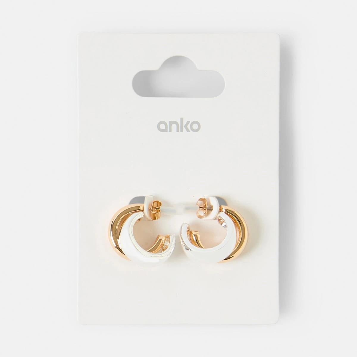 4 Mixed Metal Hoop Earrings - Gold Tone and Silver Tone Gold Silv, 4 of 4