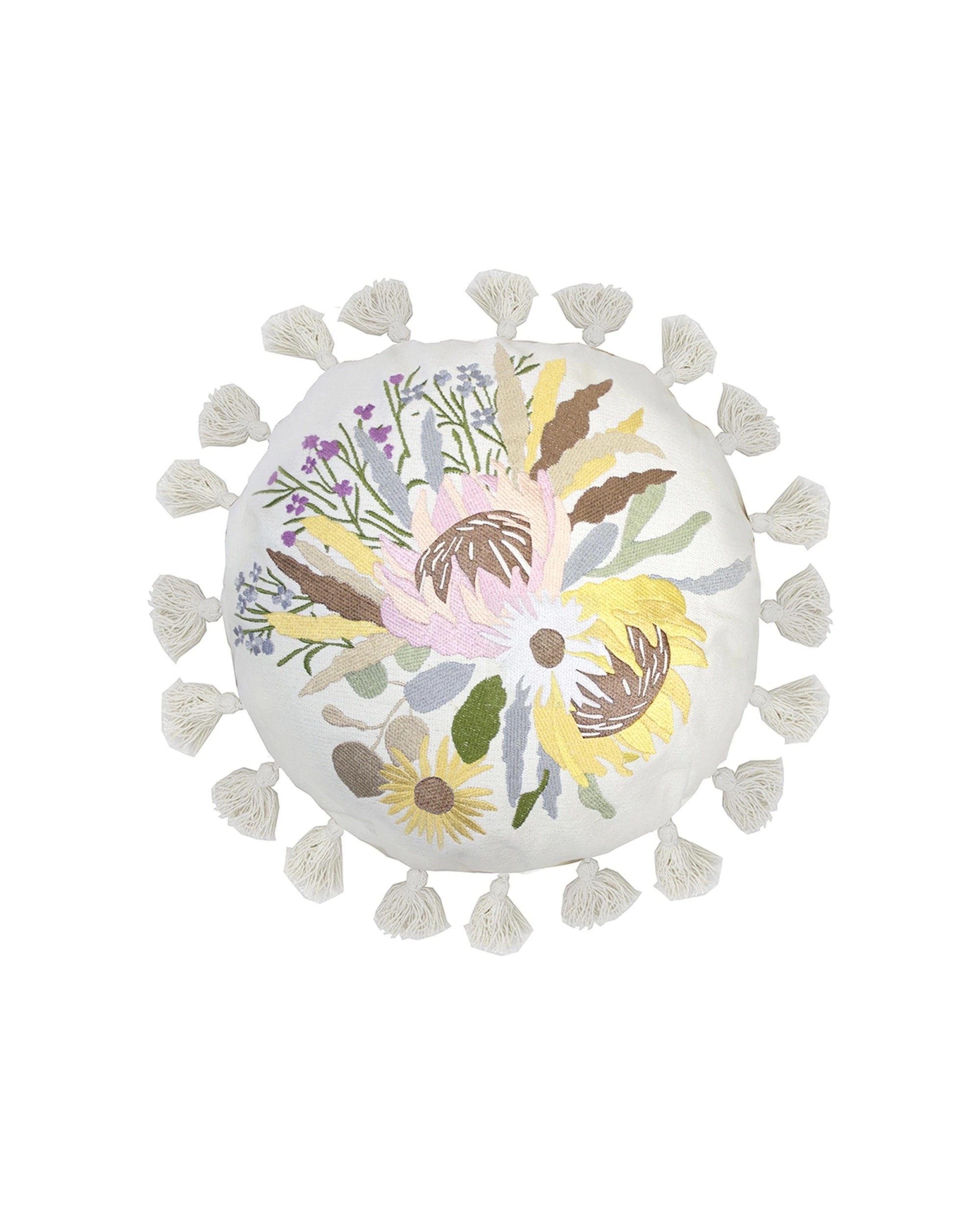 1 Bambury Decorative Makea Circle Cushion Cotton Woven 45 x 45cm - Multi, 1 of 1