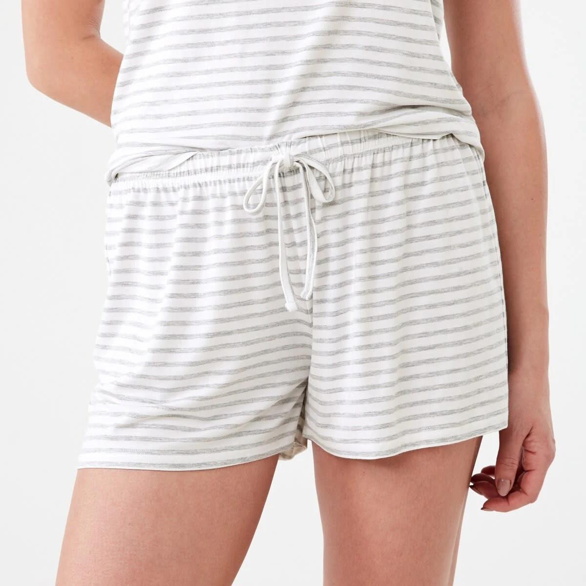 1 Viscose Stripe Shorts MARLE STRIPE SILVER MARLE, 1 of 6