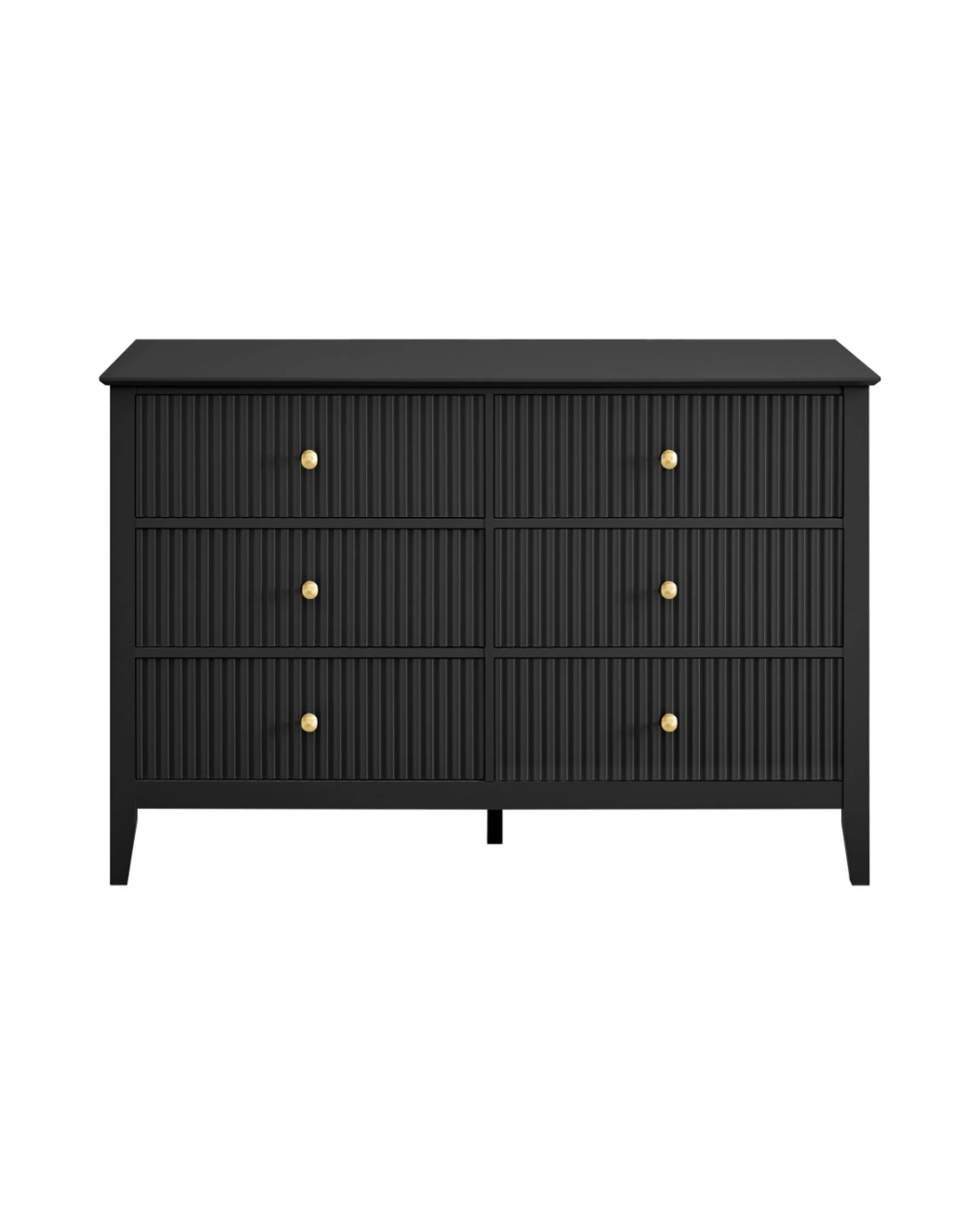 5 Alpine Bay Zara Fluted 6 drawer chest 120cm - Black, 5 of 7
