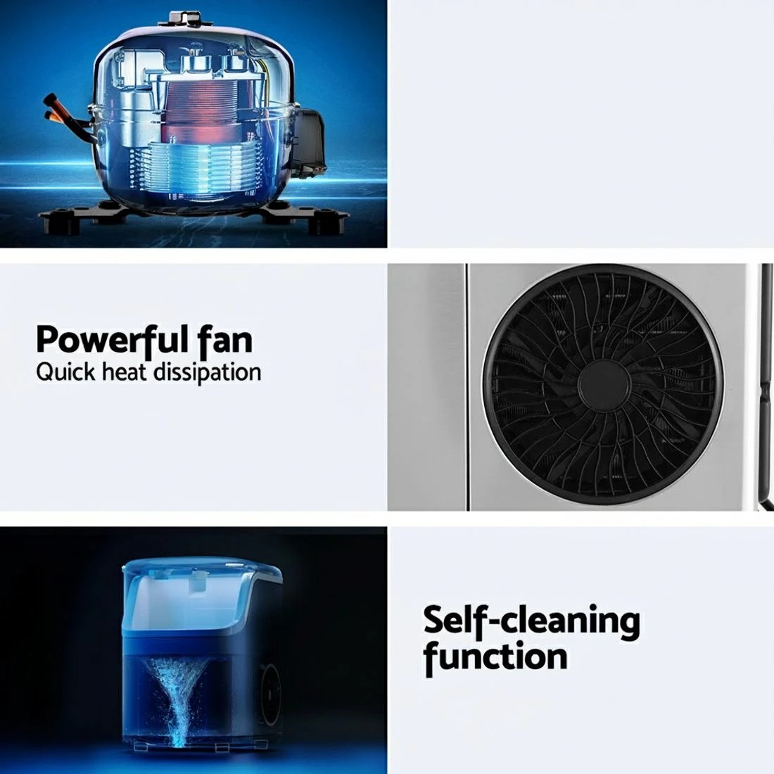 5 Devanti Ice Maker Machine 15kg Nugget Ice Cube - Grey, 5 of 6