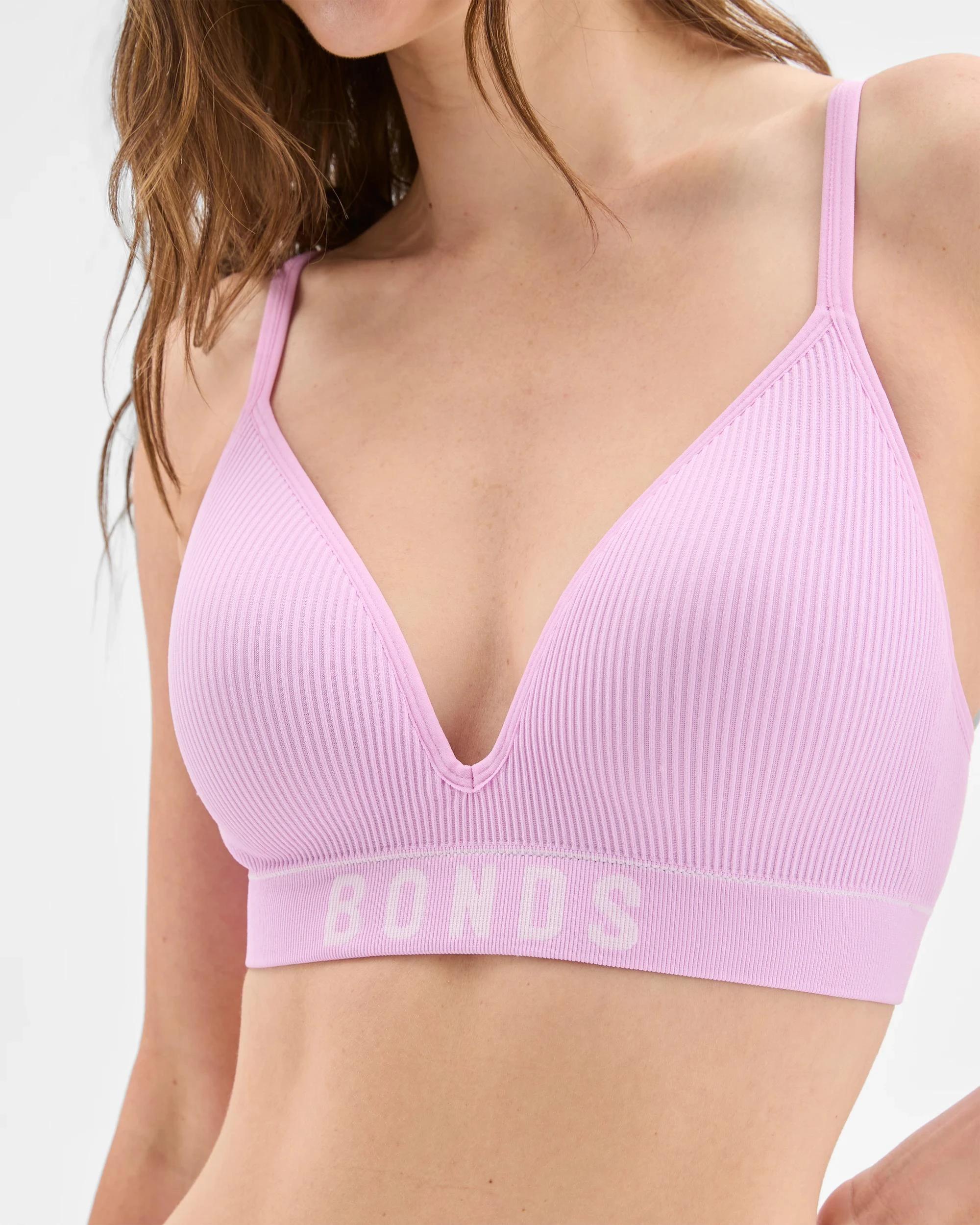 4 Womens Retro Rib T-Shirt Crop Bra - Bonds LILAC WINE, 4 of 6