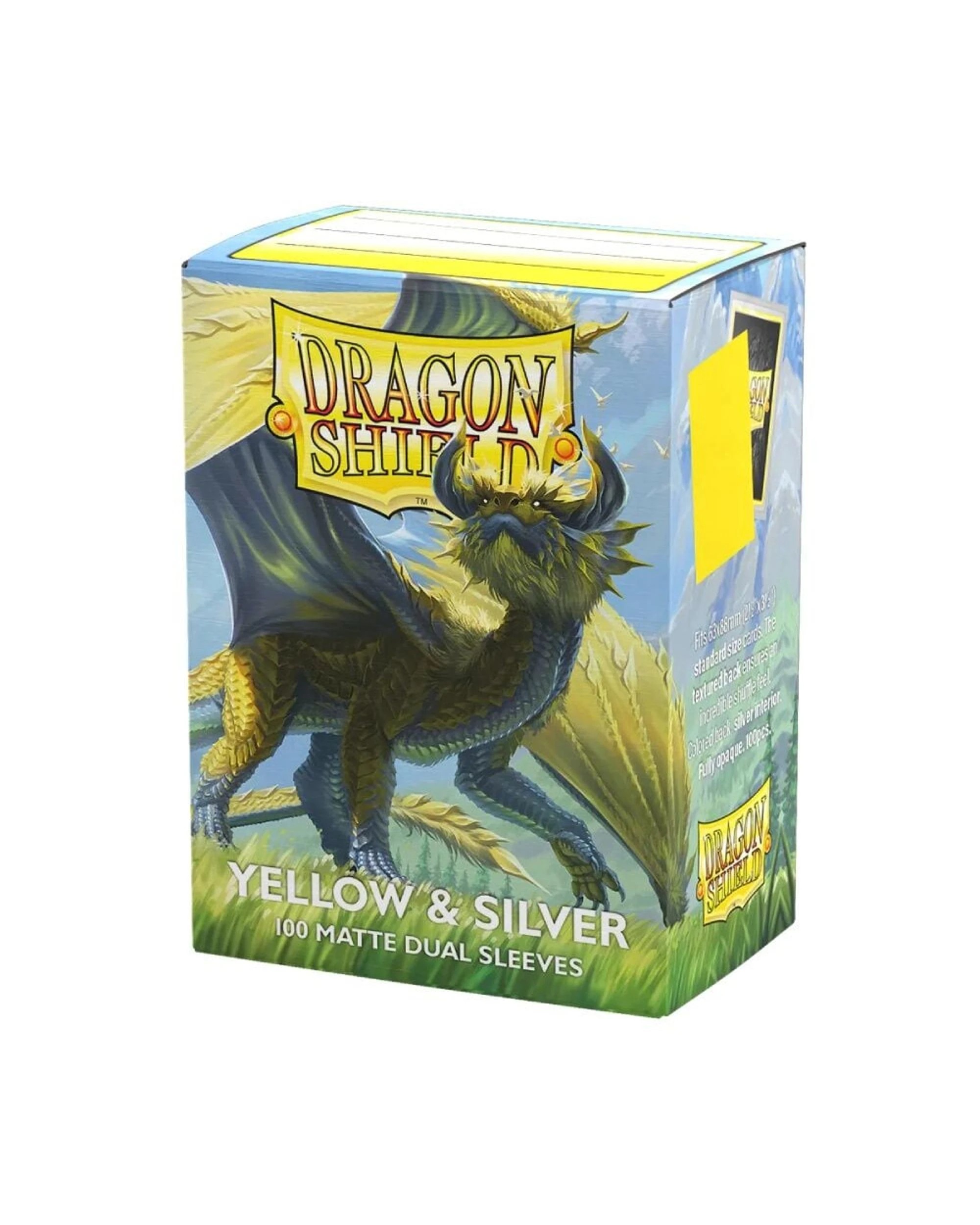 1 Dragon Shield Yellow and Silver 100 Matte Dual Sleeves, 1 of 1