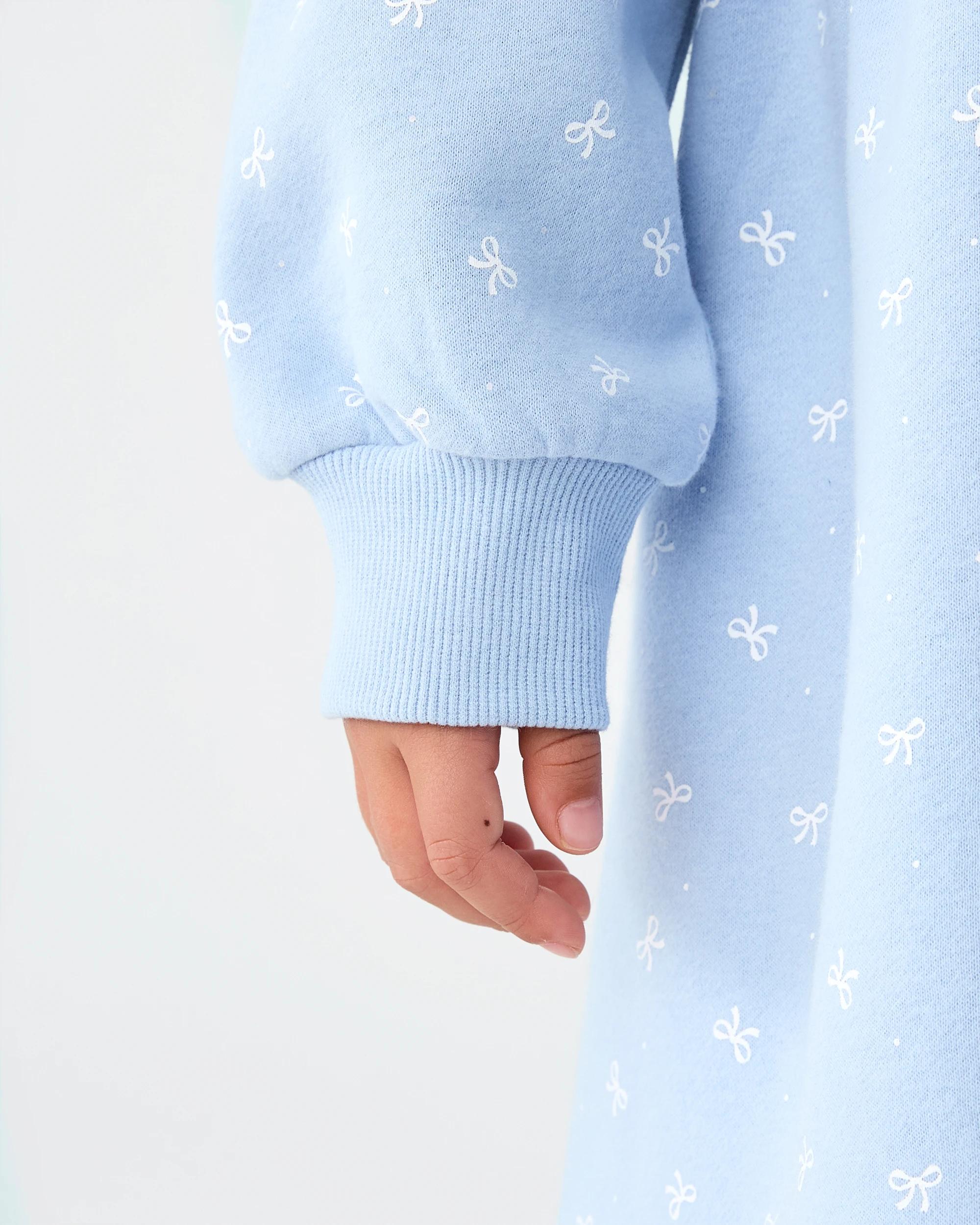 4 Fleece Dress Blu Bow, 4 of 8