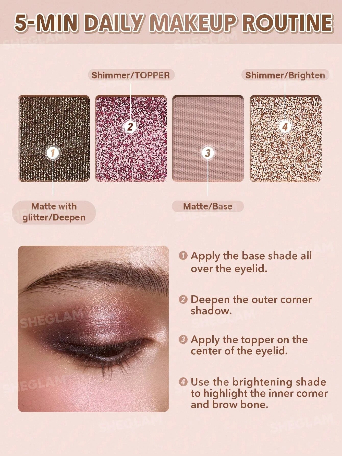 5 SHEGLAM The Essentials Pocket Eyeshadow Palette - Fortune, 5 of 5