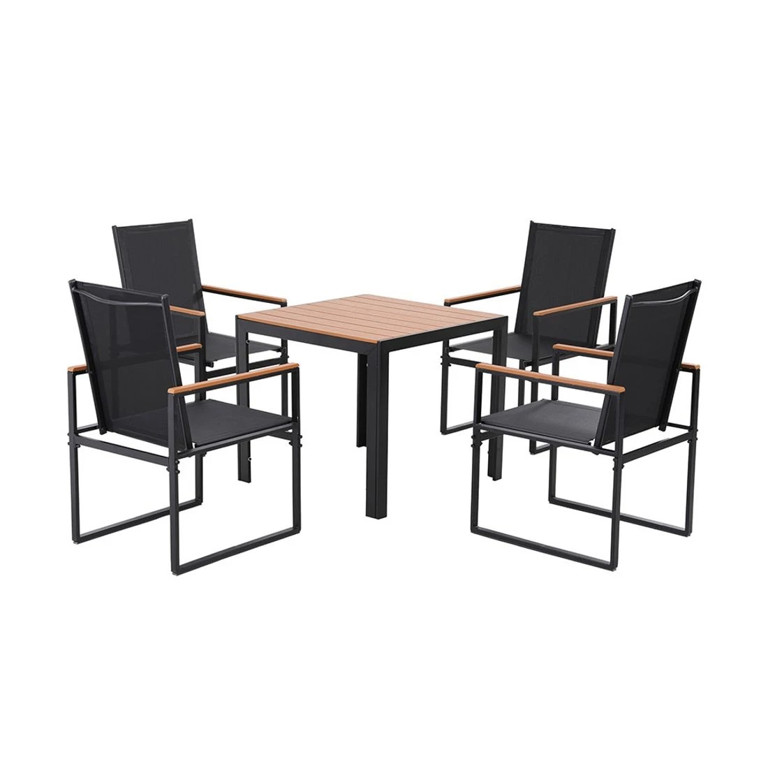 3 Gardeon 5PCS Outdoor Dining Set Table and Chairs Patio Garden Furniture Bistro Set - Black, 3 of 7