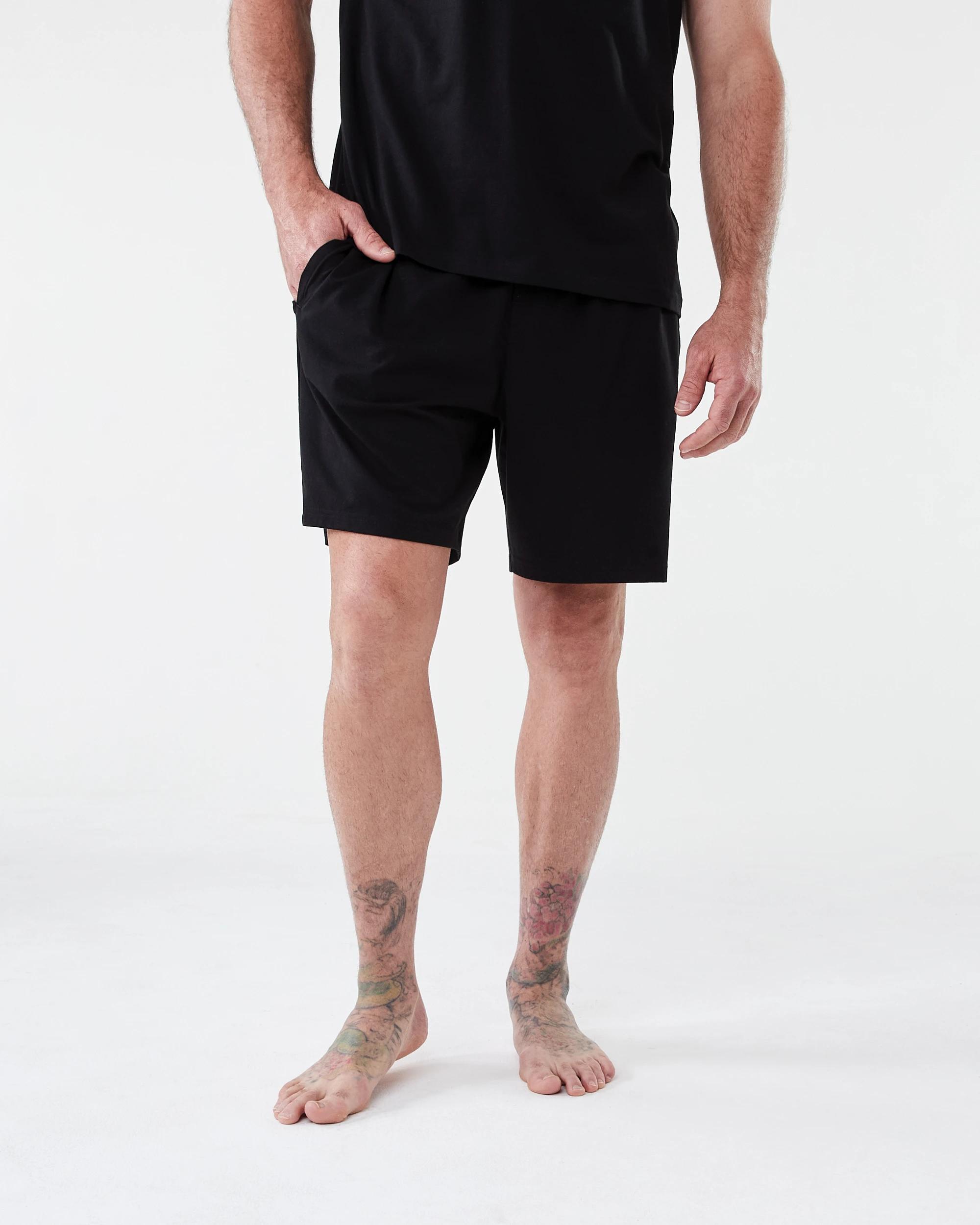 6 Cotton Elastane Sleep Shorts BLACK, 6 of 7