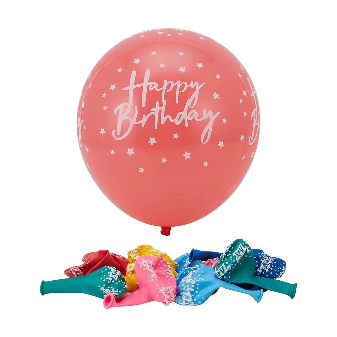 1 12 Pack Multi Colour Happy Birthday Balloons, 1 of 9