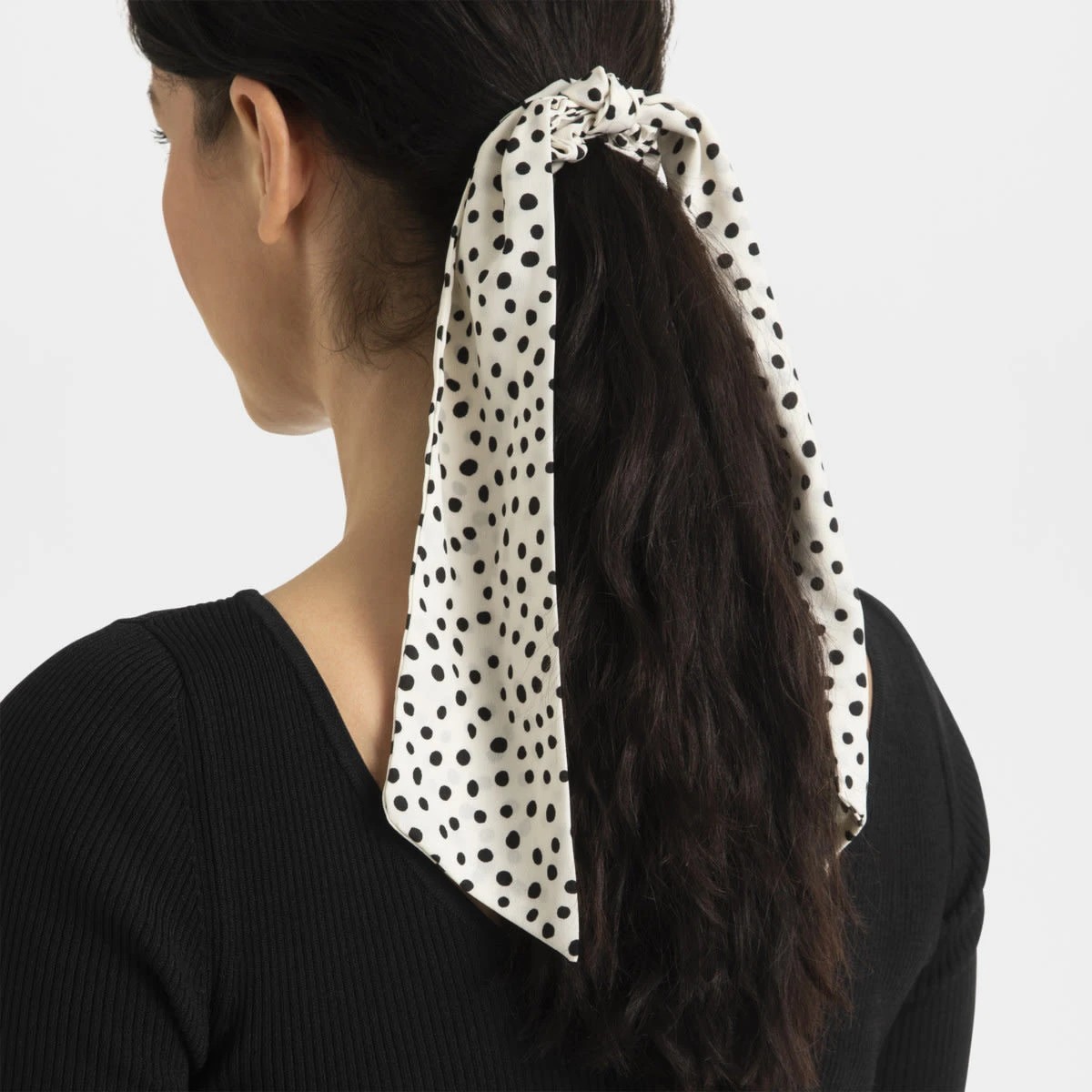 4 Linen Hair Scrunchie Scarf - Spots, 4 of 5