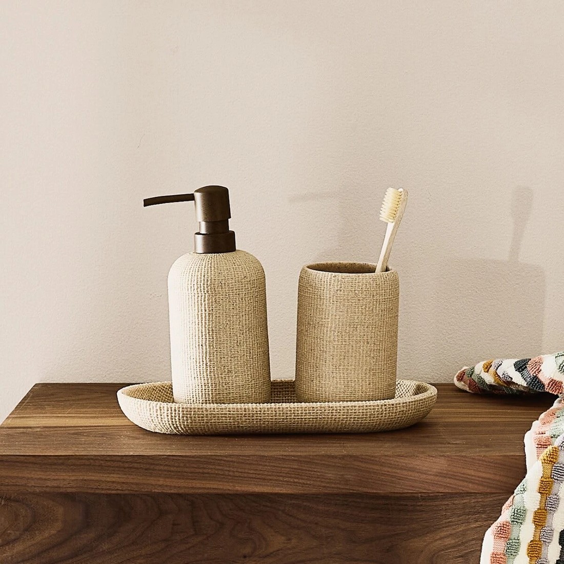 4 Linen Look Soap Dispenser, 4 of 4
