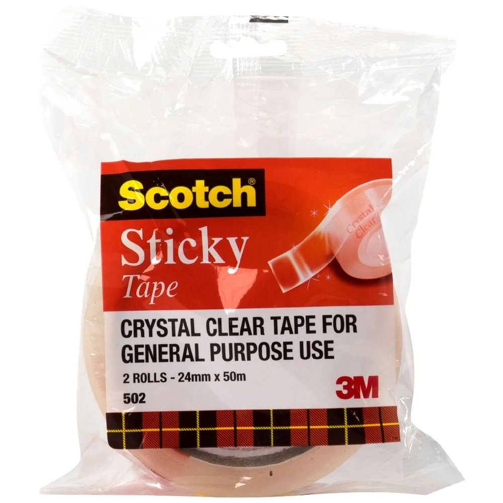 1 Scotch Sticky Tape 24mm x 50m 2 Pack, 1 of 7
