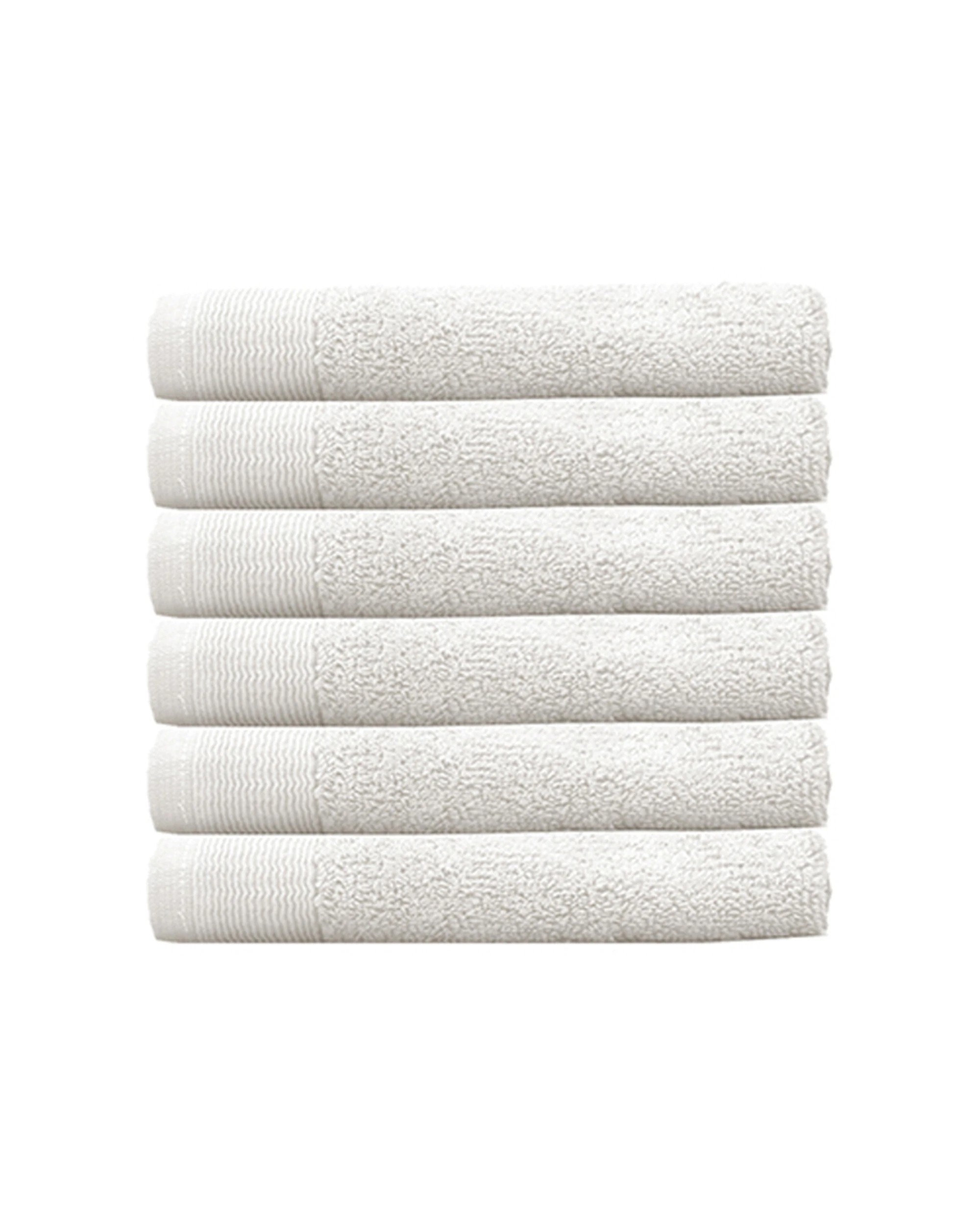 1 BAMBURY Elvire Face Washer 6 Pack Cotton Super Soft 600gsm - White, 1 of 1