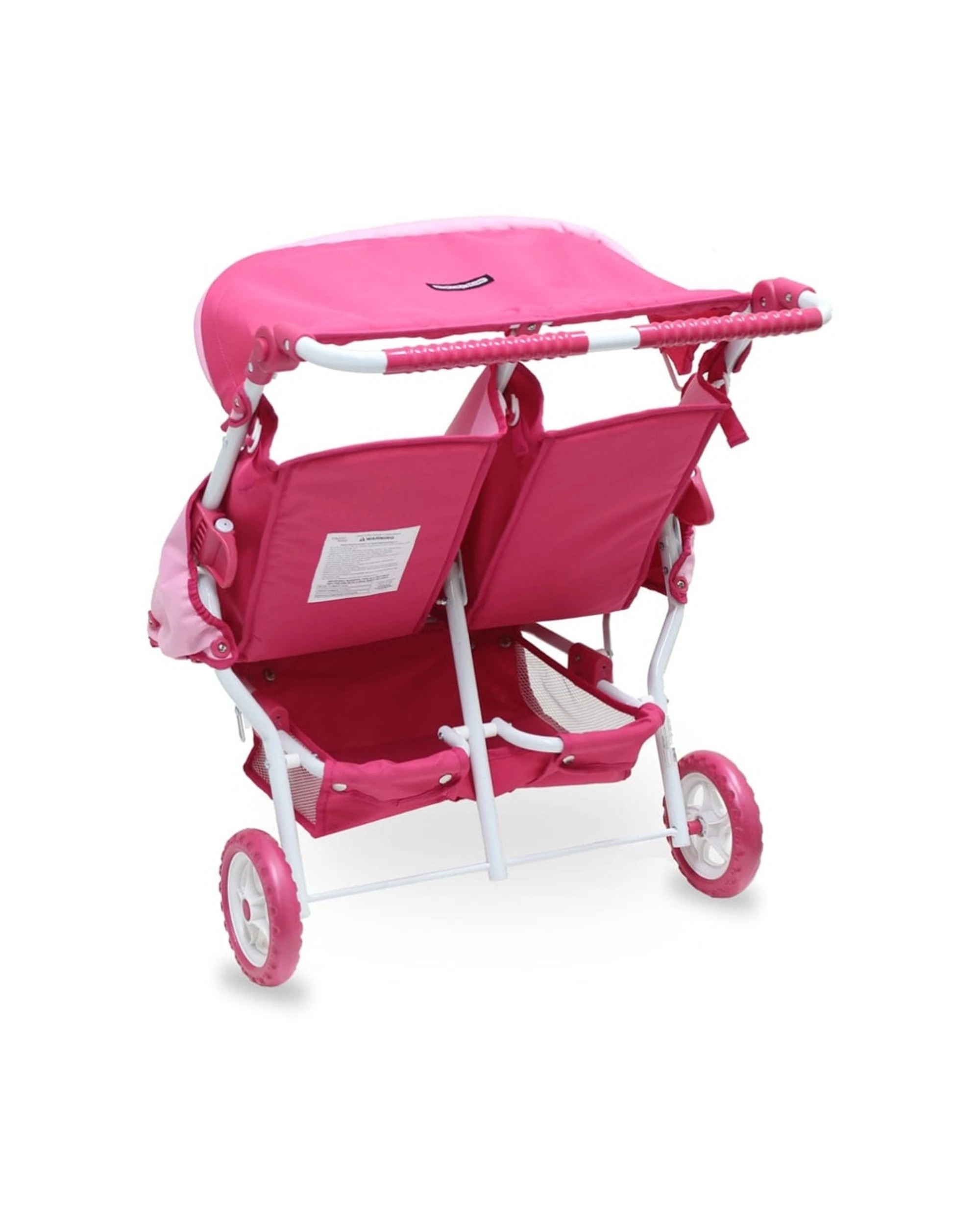 3 Just Like Mum Mini Marathon Twin Doll Stroller Reclining Seat Sun Canopy 3y - Pink, 3 of 6