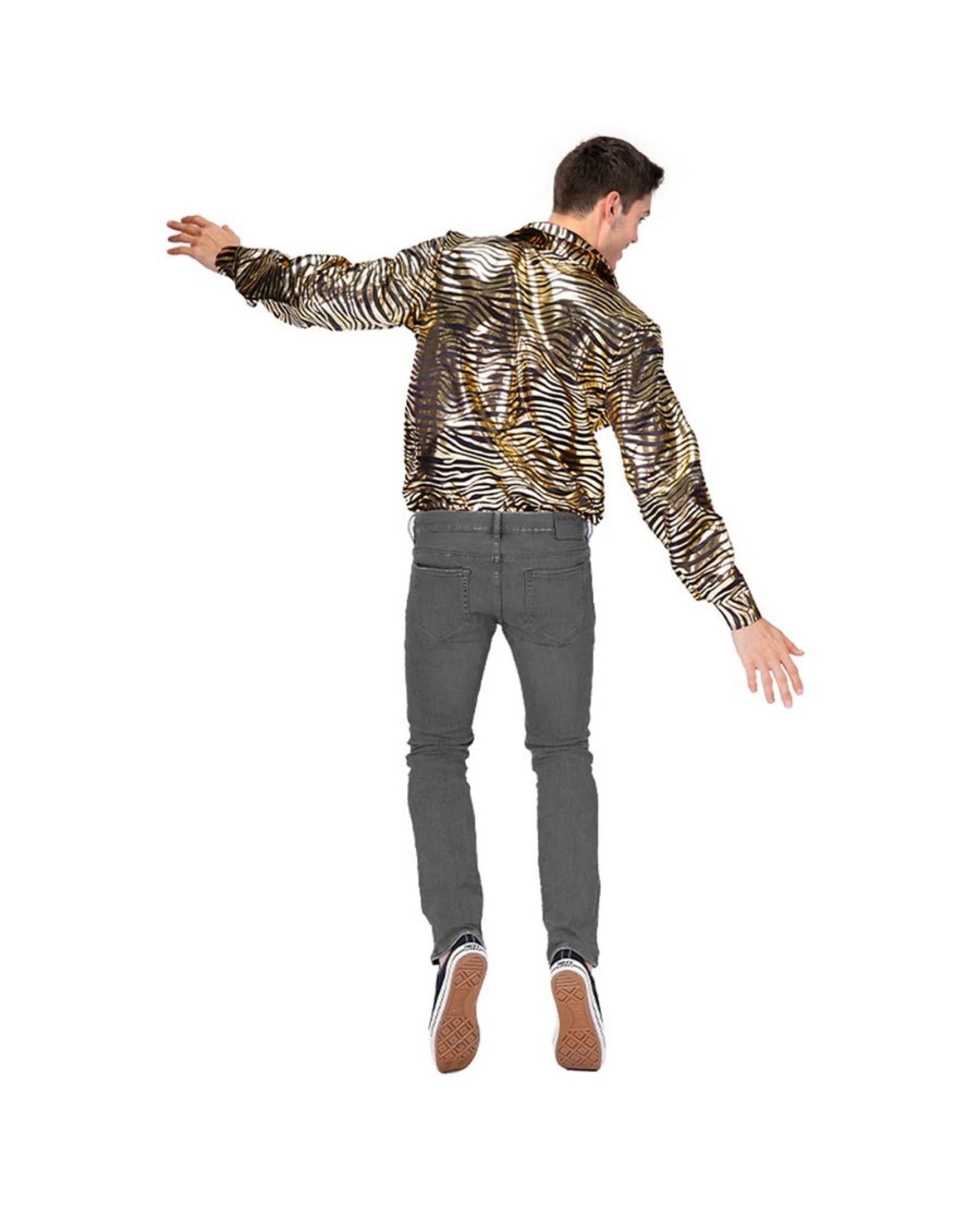 3 BR Costumes Men's Disco Tiger Print Shirt Costume, 3 of 3