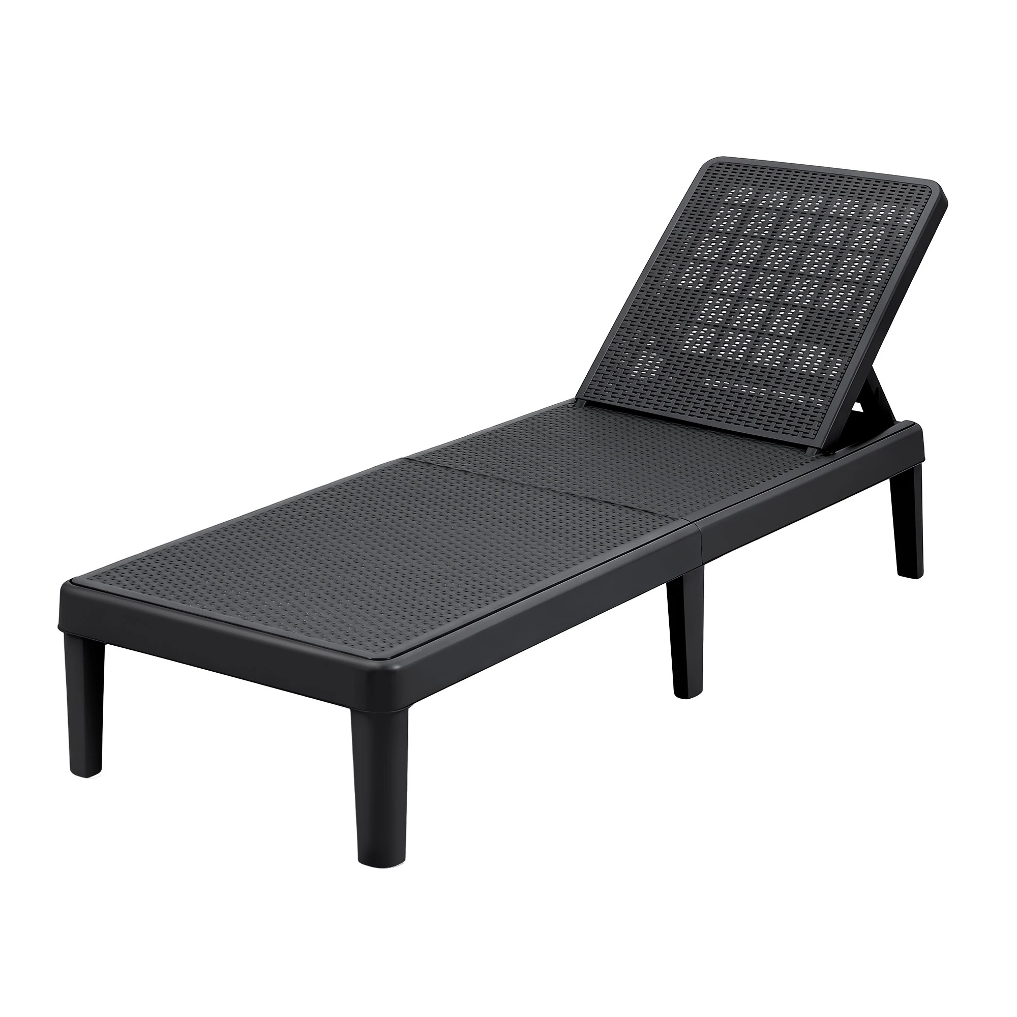1 Gardeon Sun Lounge Adjustable Lounger Patio Outdoor Furniture Lightweight - Black, 1 of 7