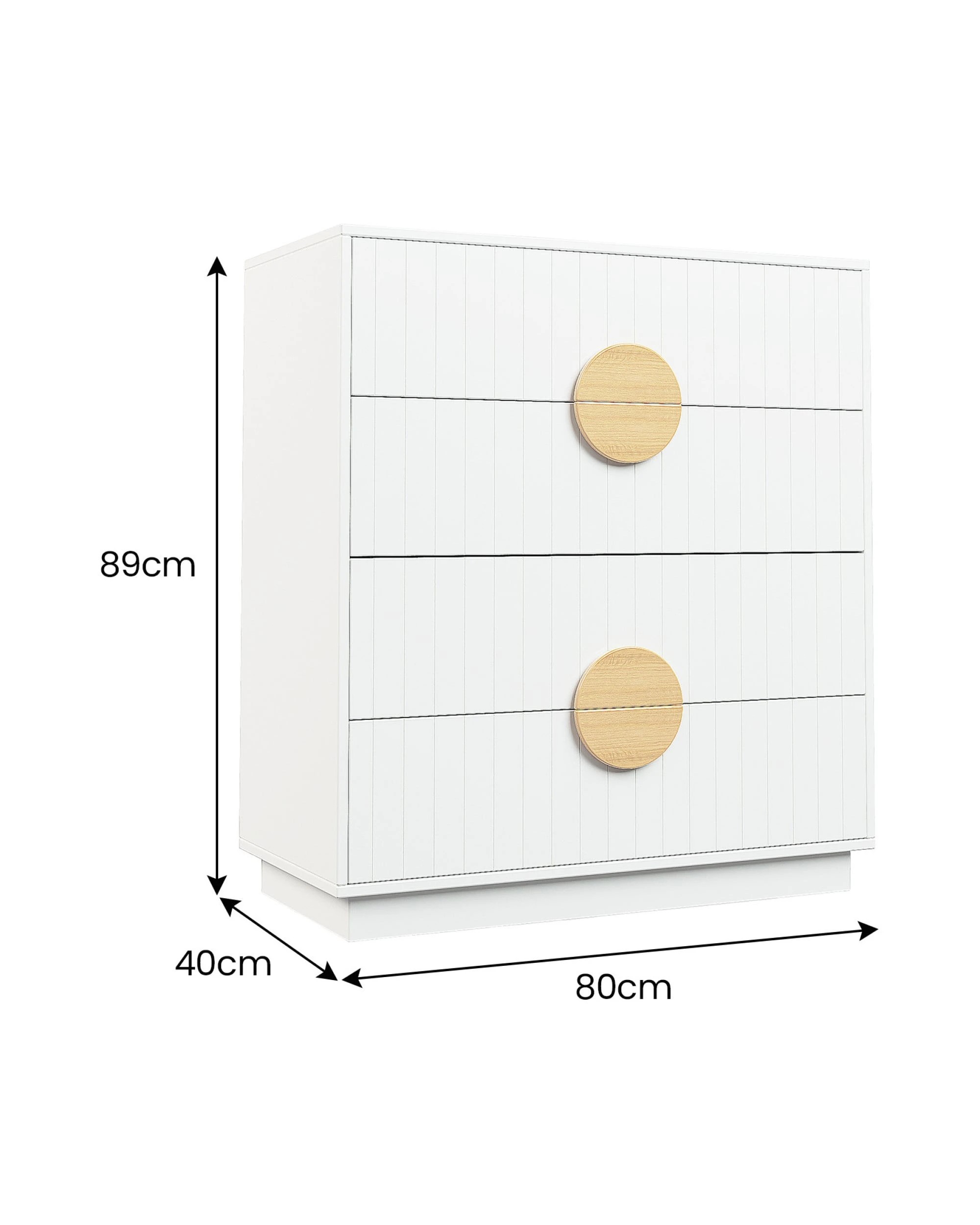 3 Sarantino Rocco Chest of Drawers - White, 3 of 10