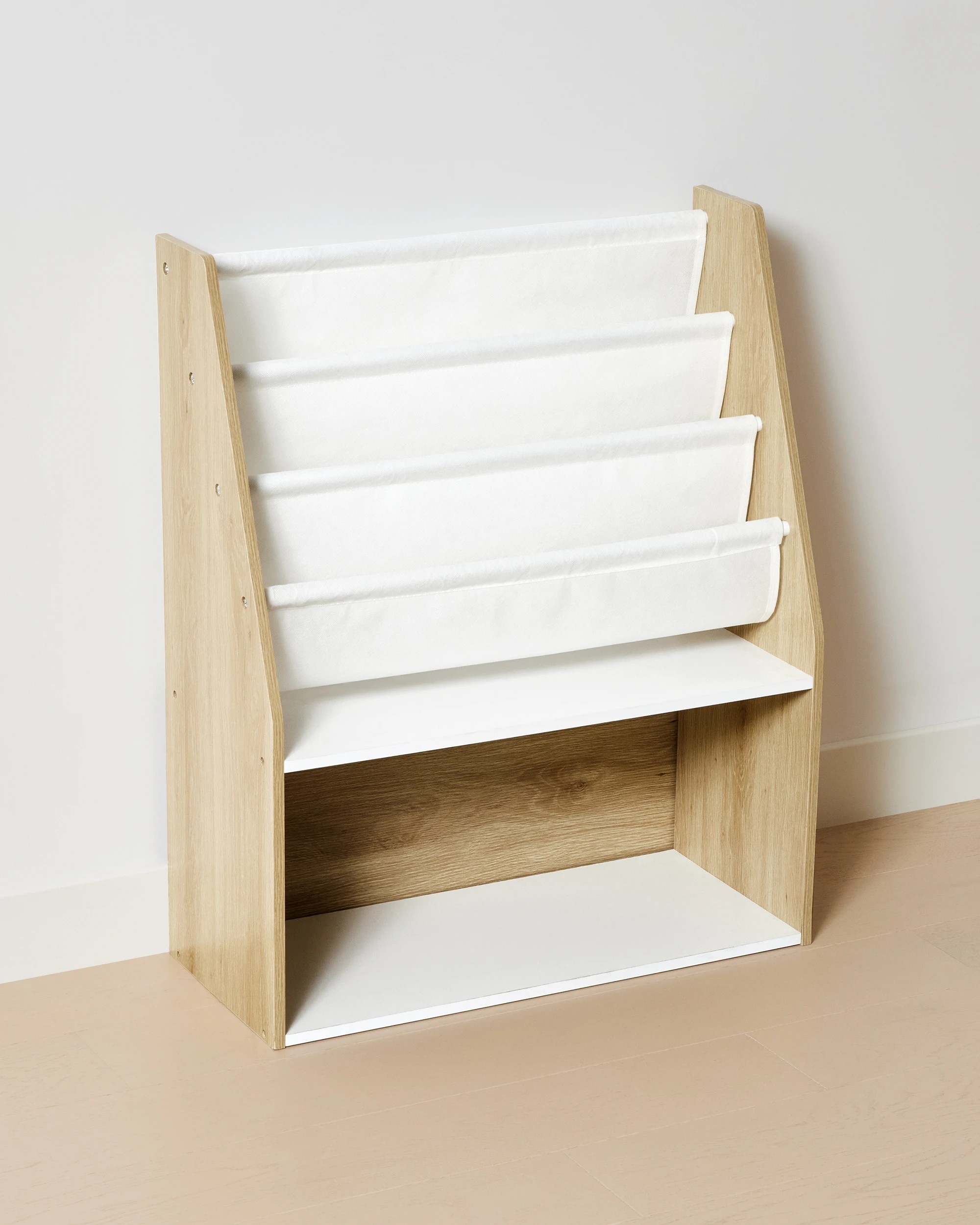 2 Oak Look and White Book Holder with Organiser, 2 of 7
