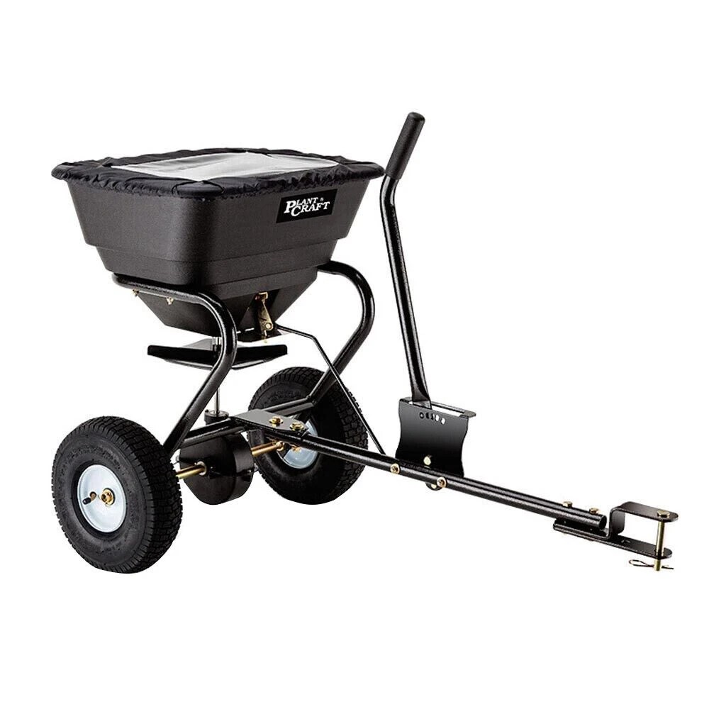 1 PlantCraft Tow Behind Broadcast Spreader 30kg 26L Seed Fertiliser Spreader Seeder Rotary, 1 of 1